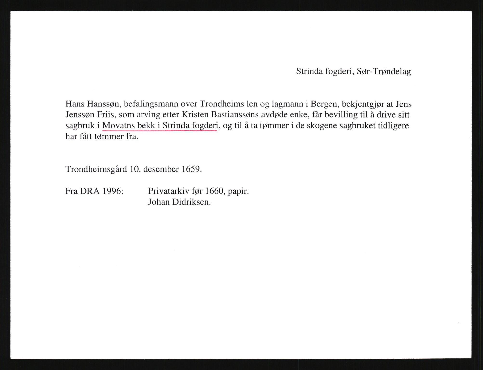 Riksarkivets diplomsamling, AV/RA-EA-5965/F35/F35e/L0032: Registreringssedler Sør-Trøndelag, 1400-1700, p. 341