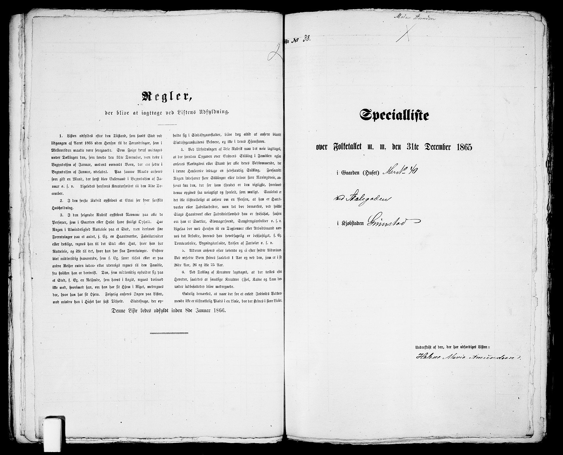 RA, 1865 census for Fjære/Grimstad, 1865, p. 82