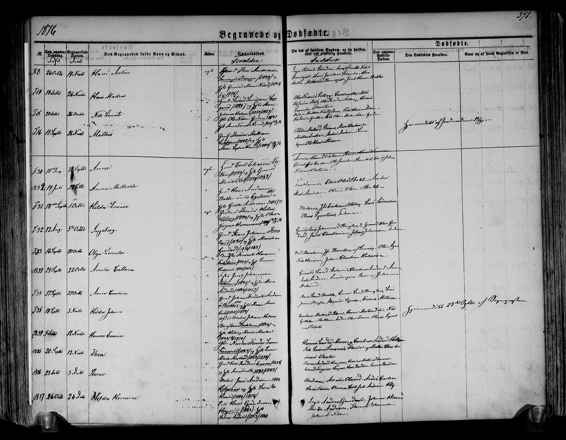 Brunlanes kirkebøker, SAKO/A-342/F/Fa/L0005: Parish register (official) no. I 5, 1862-1877, p. 378