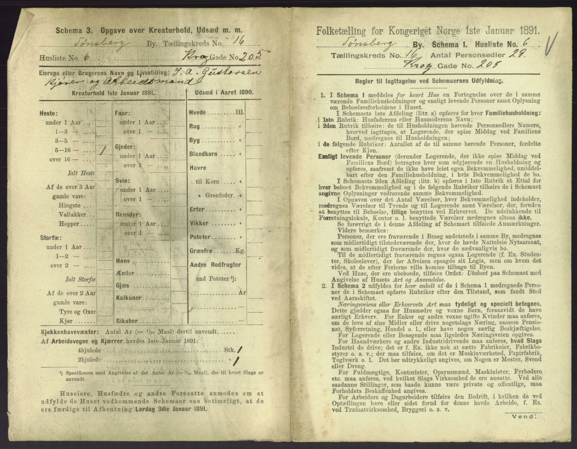 RA, 1891 census for 0705 Tønsberg, 1891, p. 584