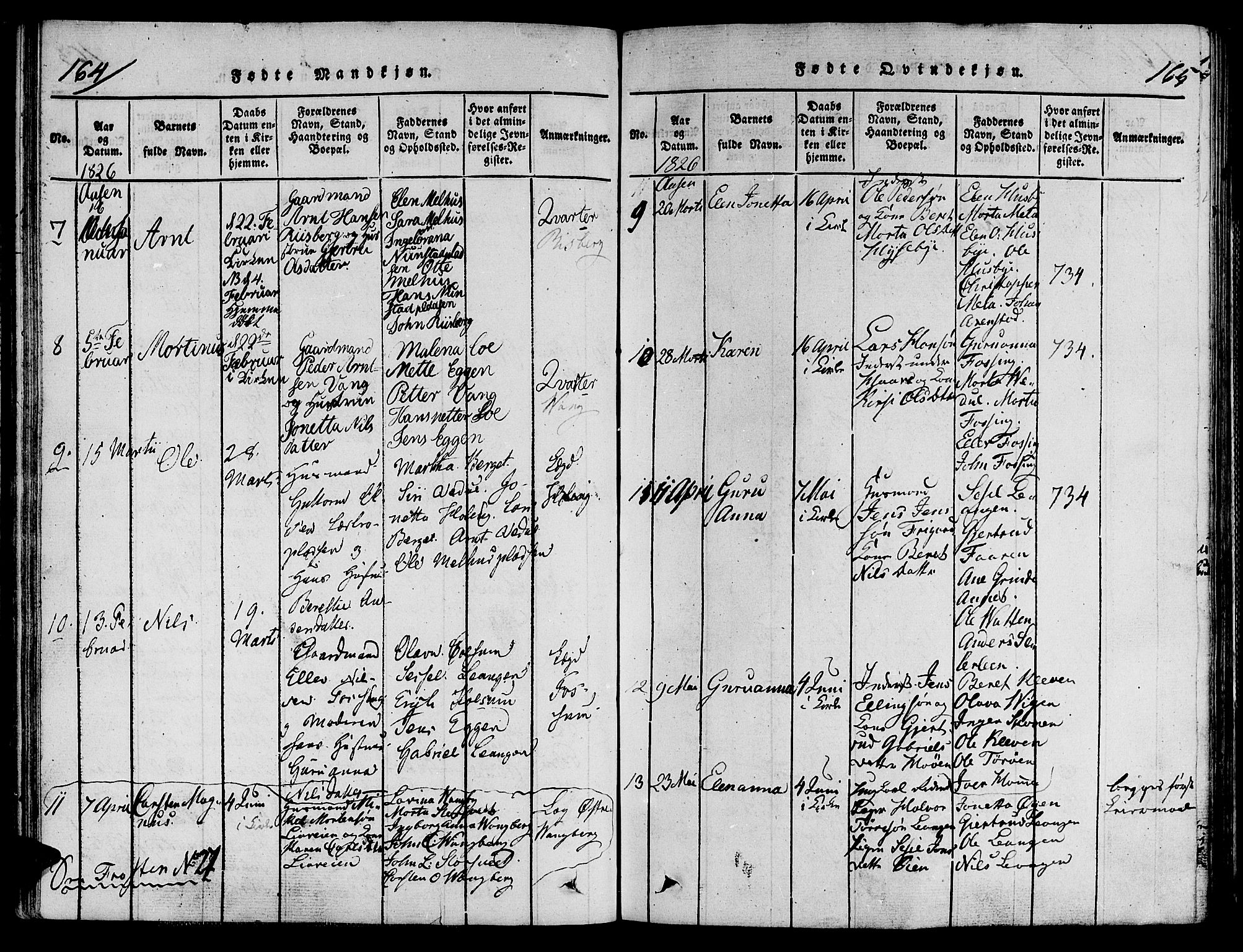 Ministerialprotokoller, klokkerbøker og fødselsregistre - Nord-Trøndelag, AV/SAT-A-1458/713/L0112: Parish register (official) no. 713A04 /2, 1817-1827, p. 164-165