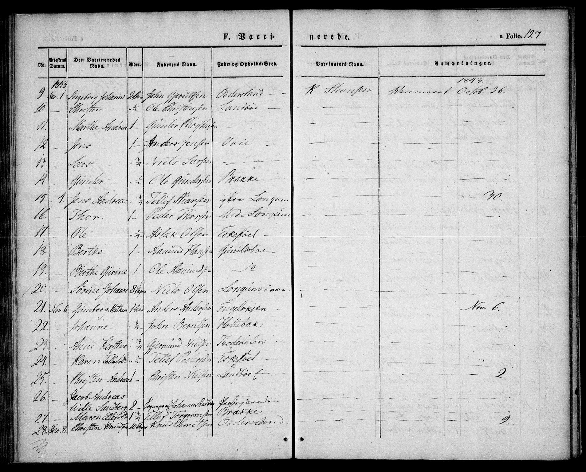 Austre Moland sokneprestkontor, AV/SAK-1111-0001/F/Fa/Faa/L0006: Parish register (official) no. A 6, 1837-1846, p. 127