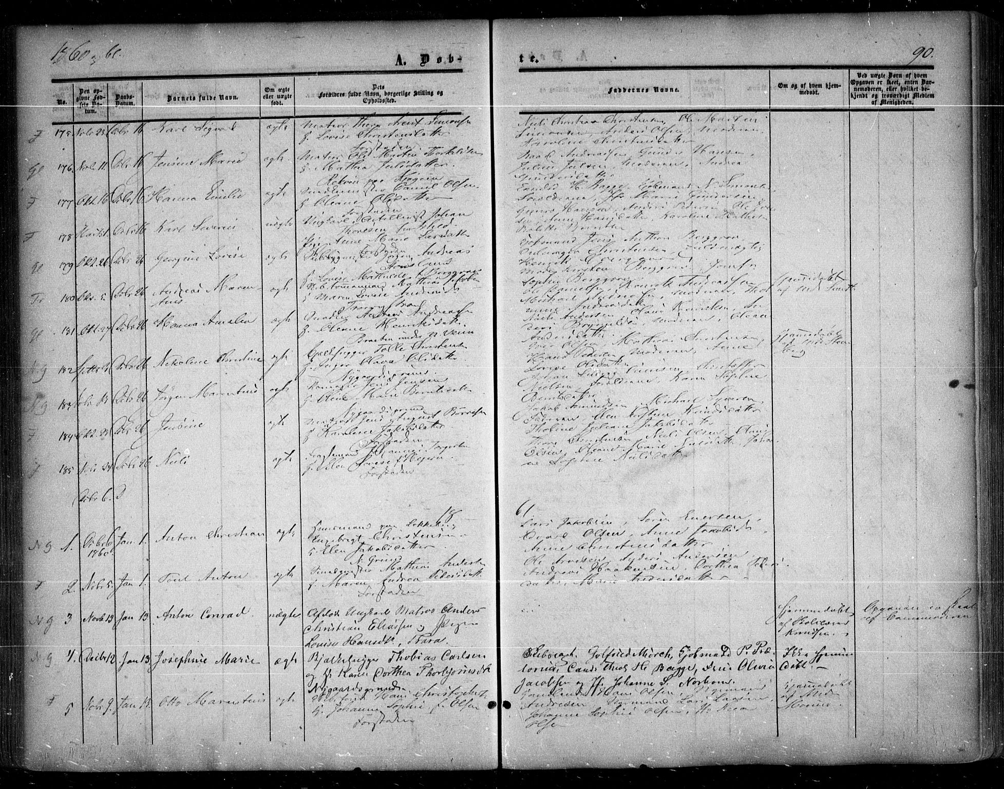 Glemmen prestekontor Kirkebøker, SAO/A-10908/F/Fa/L0007: Parish register (official) no. 7, 1853-1862, p. 90