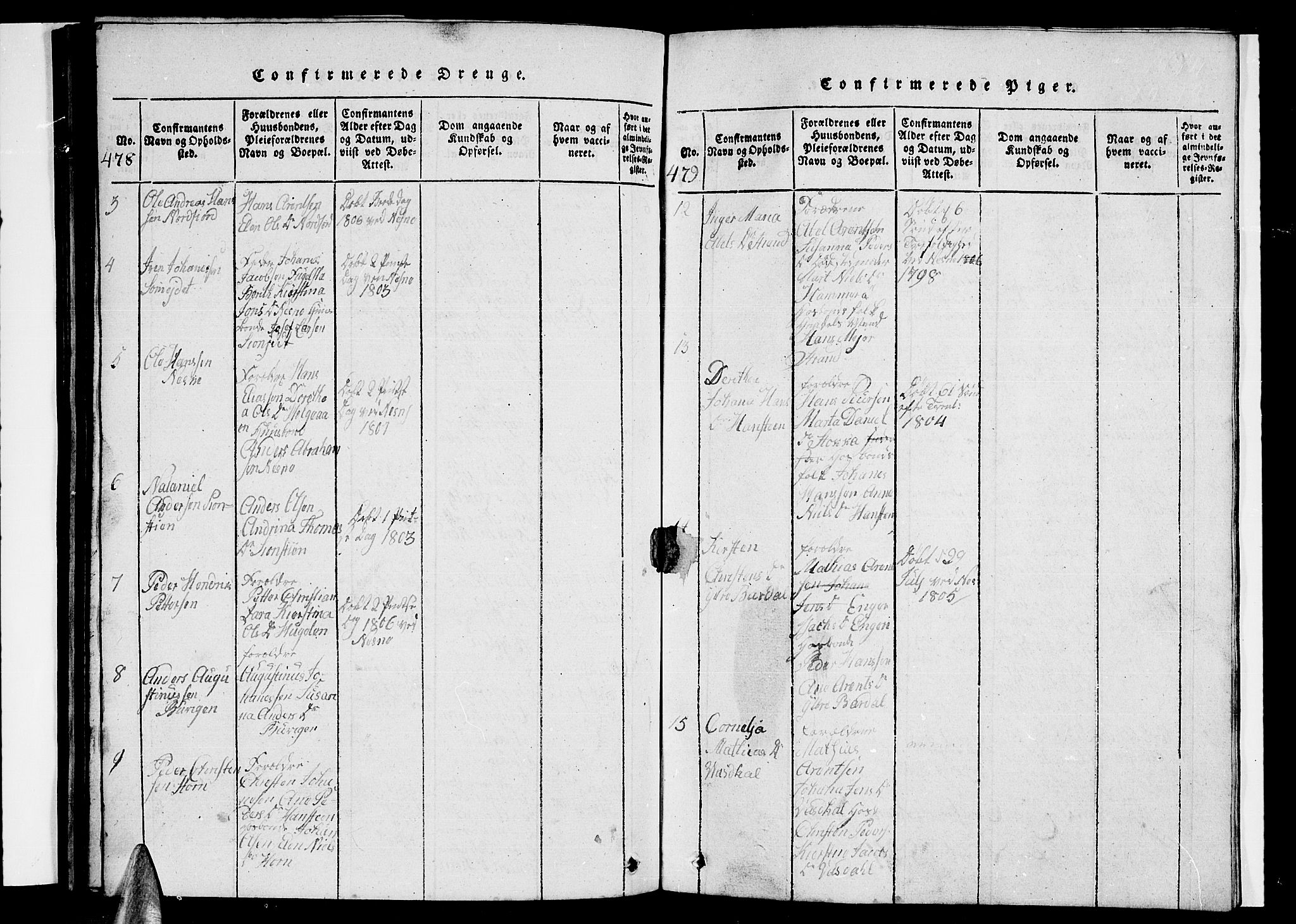 Ministerialprotokoller, klokkerbøker og fødselsregistre - Nordland, AV/SAT-A-1459/838/L0554: Parish register (copy) no. 838C01, 1820-1828, p. 478-479