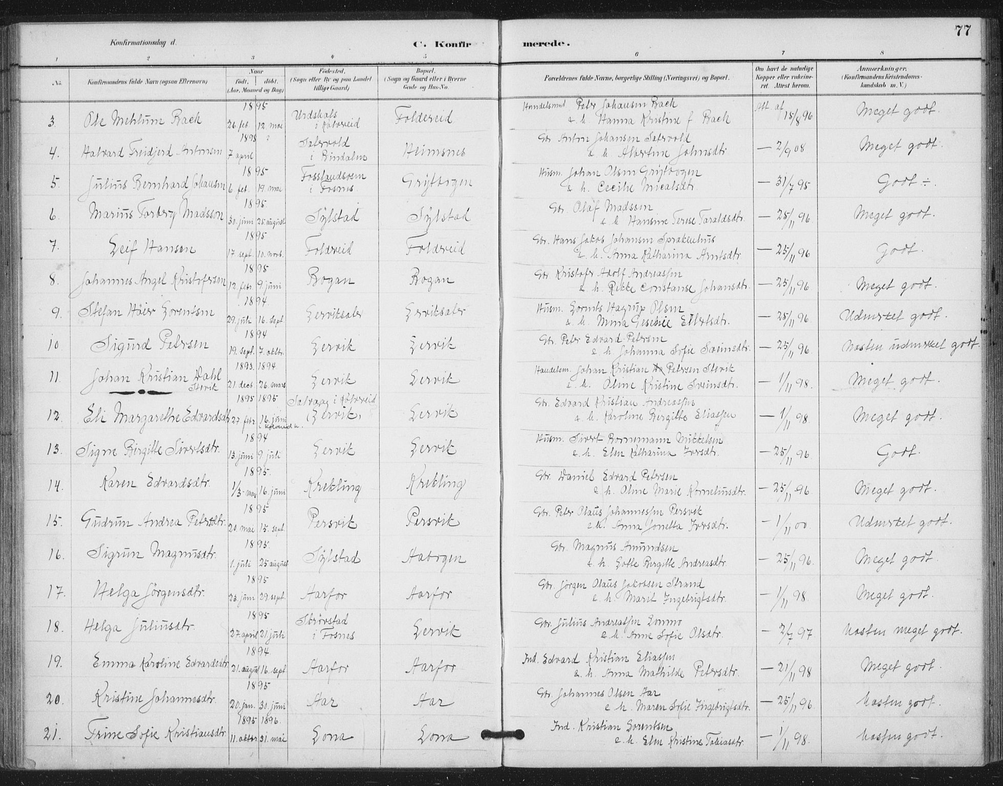 Ministerialprotokoller, klokkerbøker og fødselsregistre - Nord-Trøndelag, SAT/A-1458/783/L0660: Parish register (official) no. 783A02, 1886-1918, p. 77