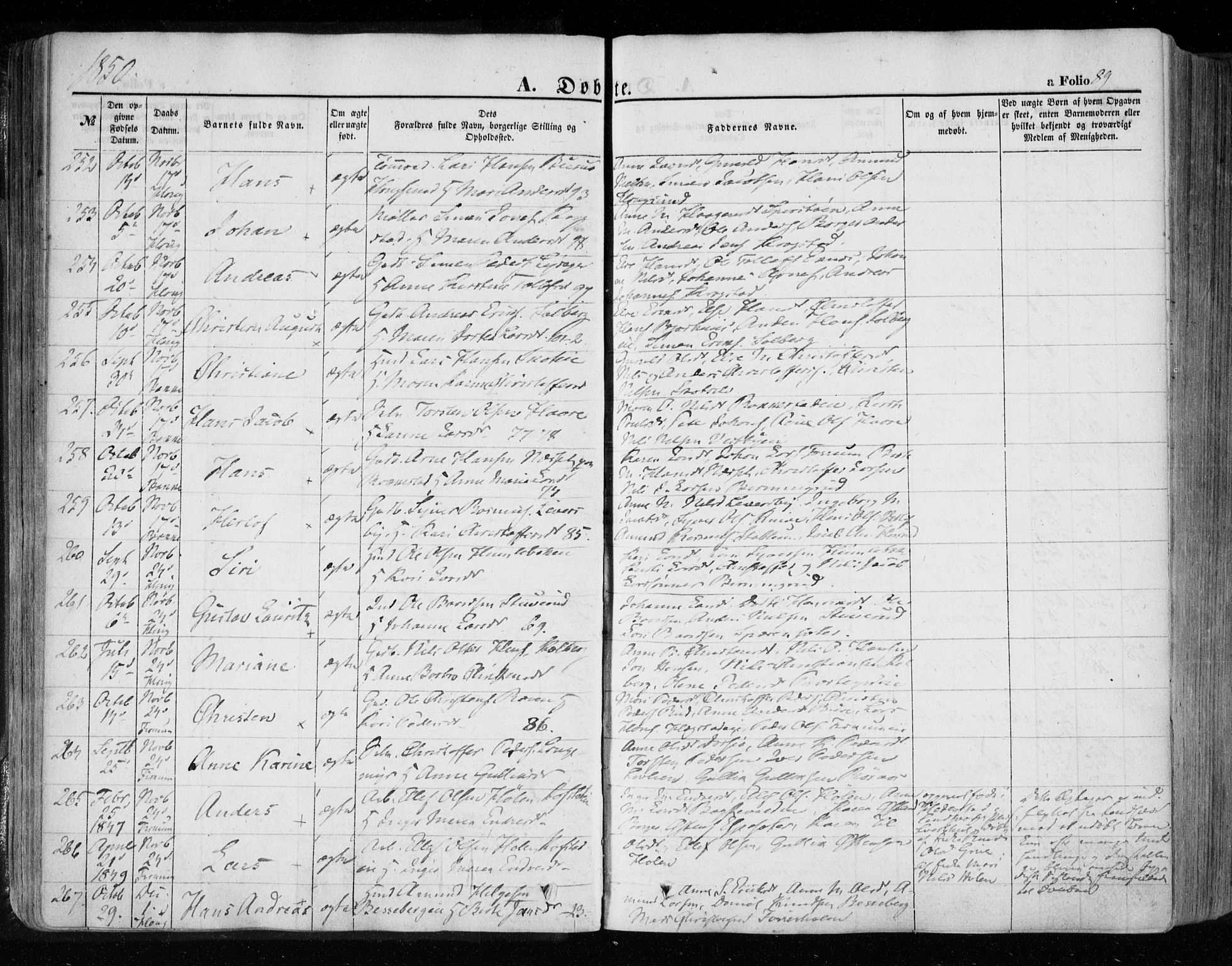 Eiker kirkebøker, AV/SAKO-A-4/F/Fa/L0014: Parish register (official) no. I 14, 1846-1854, p. 89