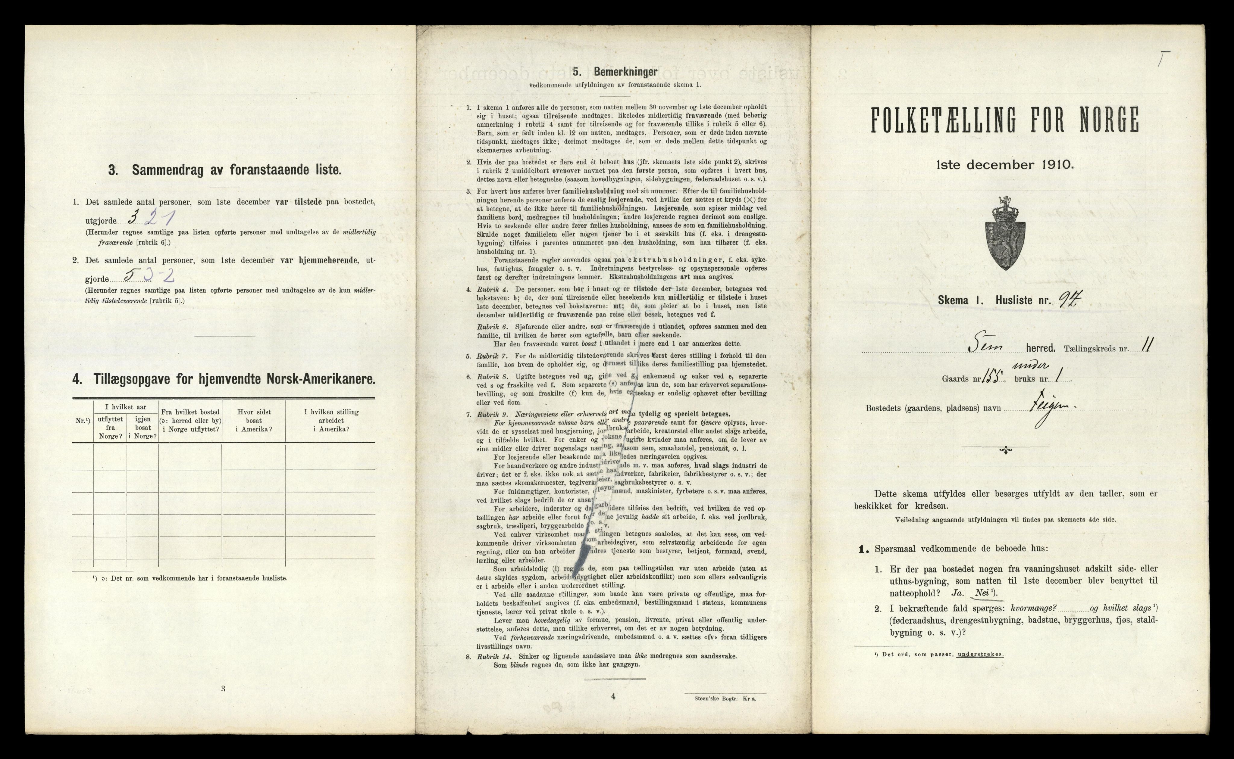 RA, 1910 census for Sem, 1910, p. 2088