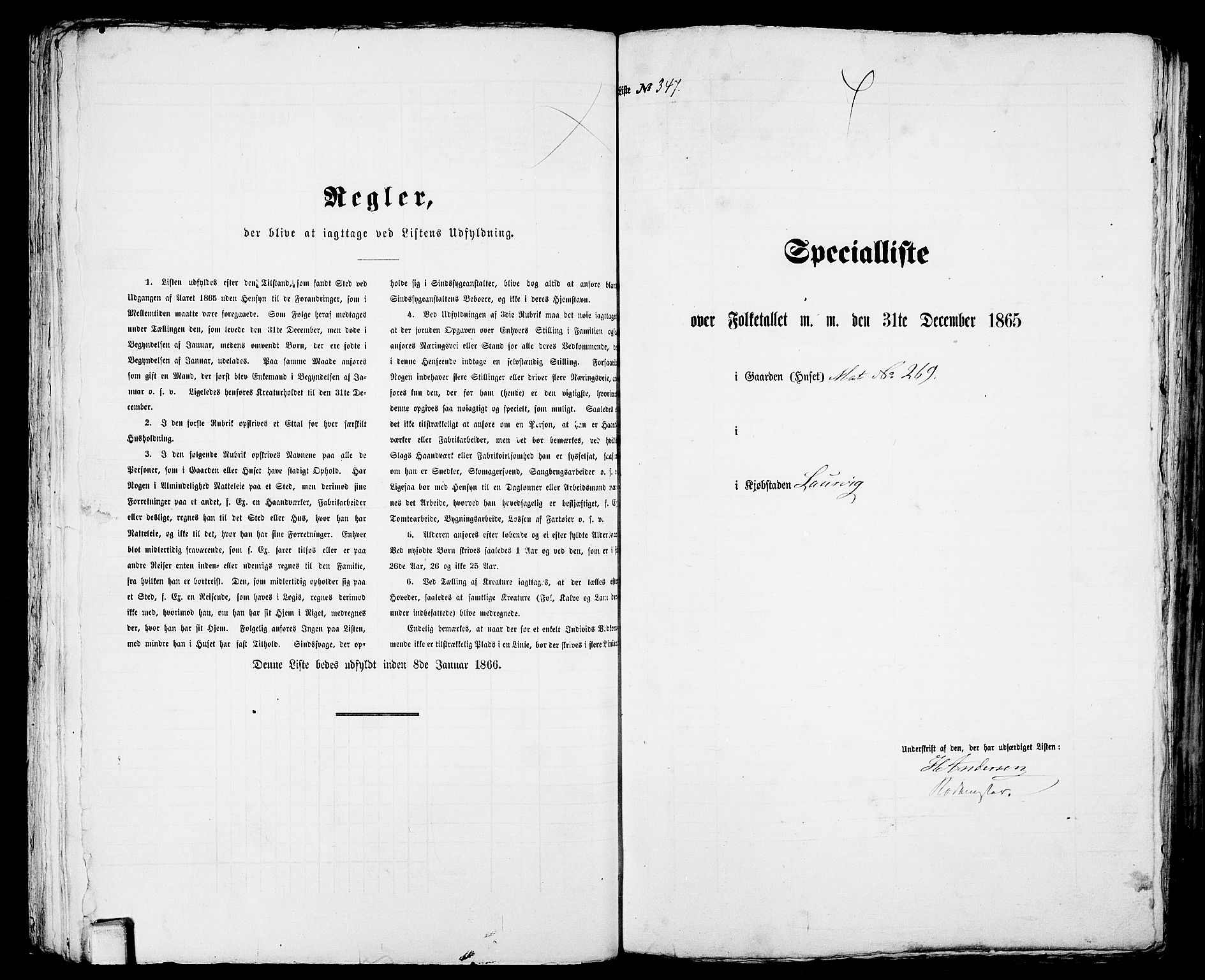 RA, 1865 census for Larvik, 1865, p. 717