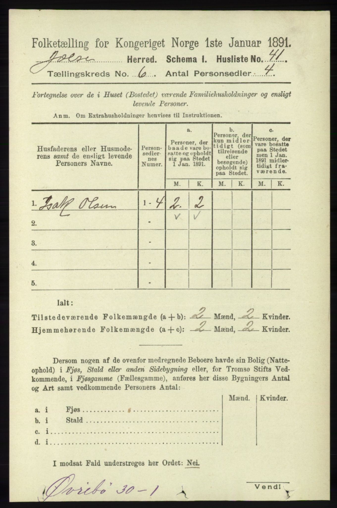 RA, 1891 census for 1138 Jelsa, 1891, p. 1195