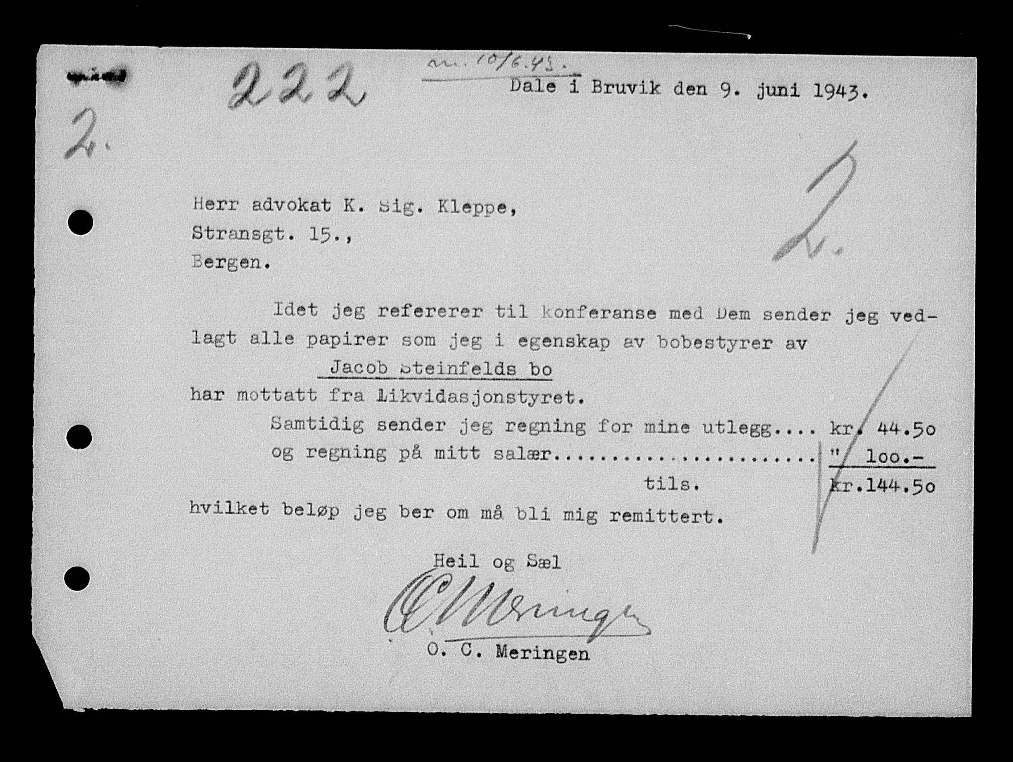 Justisdepartementet, Tilbakeføringskontoret for inndratte formuer, RA/S-1564/H/Hc/Hcd/L1007: --, 1945-1947, p. 343