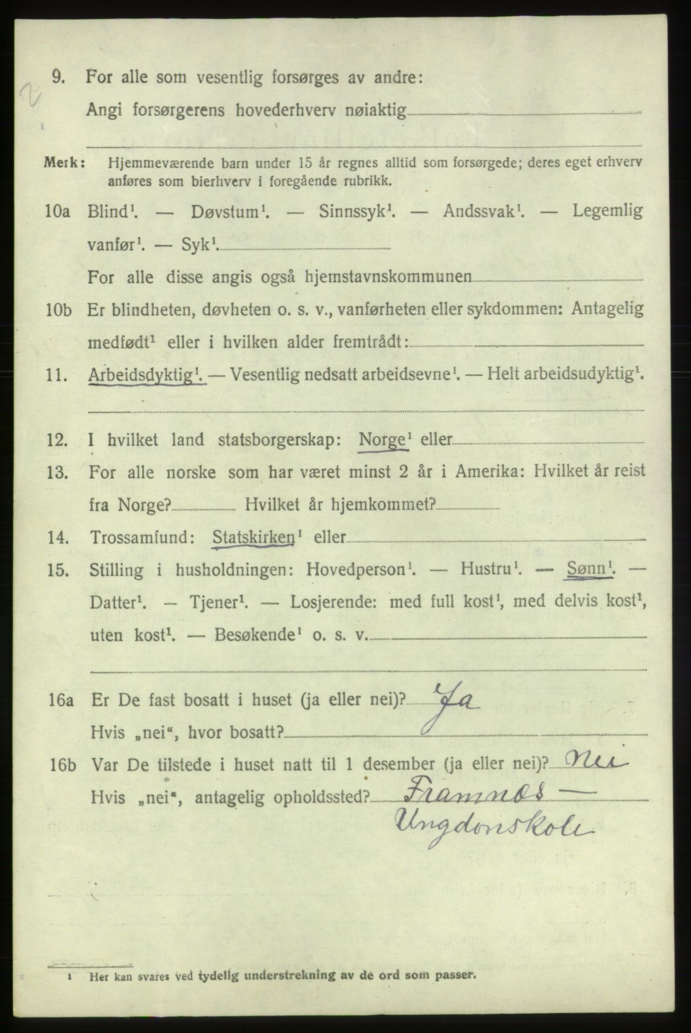 SAB, 1920 census for Bremnes, 1920, p. 1553