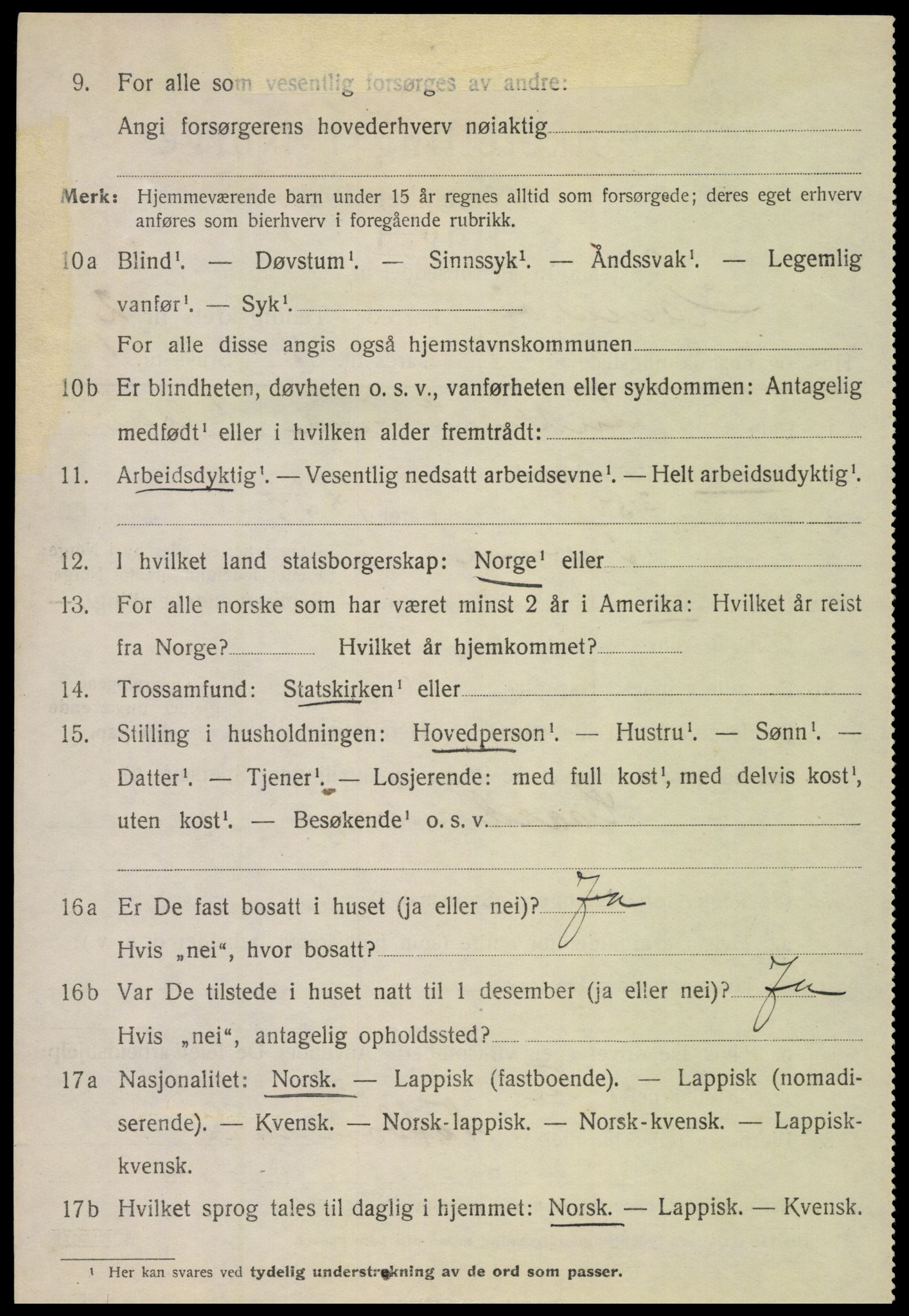 SAT, 1920 census for Hamarøy, 1920, p. 1429