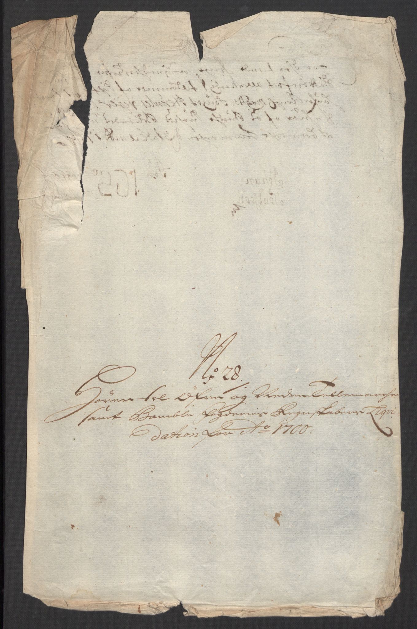 Rentekammeret inntil 1814, Reviderte regnskaper, Fogderegnskap, RA/EA-4092/R36/L2104: Fogderegnskap Øvre og Nedre Telemark og Bamble, 1700, p. 454