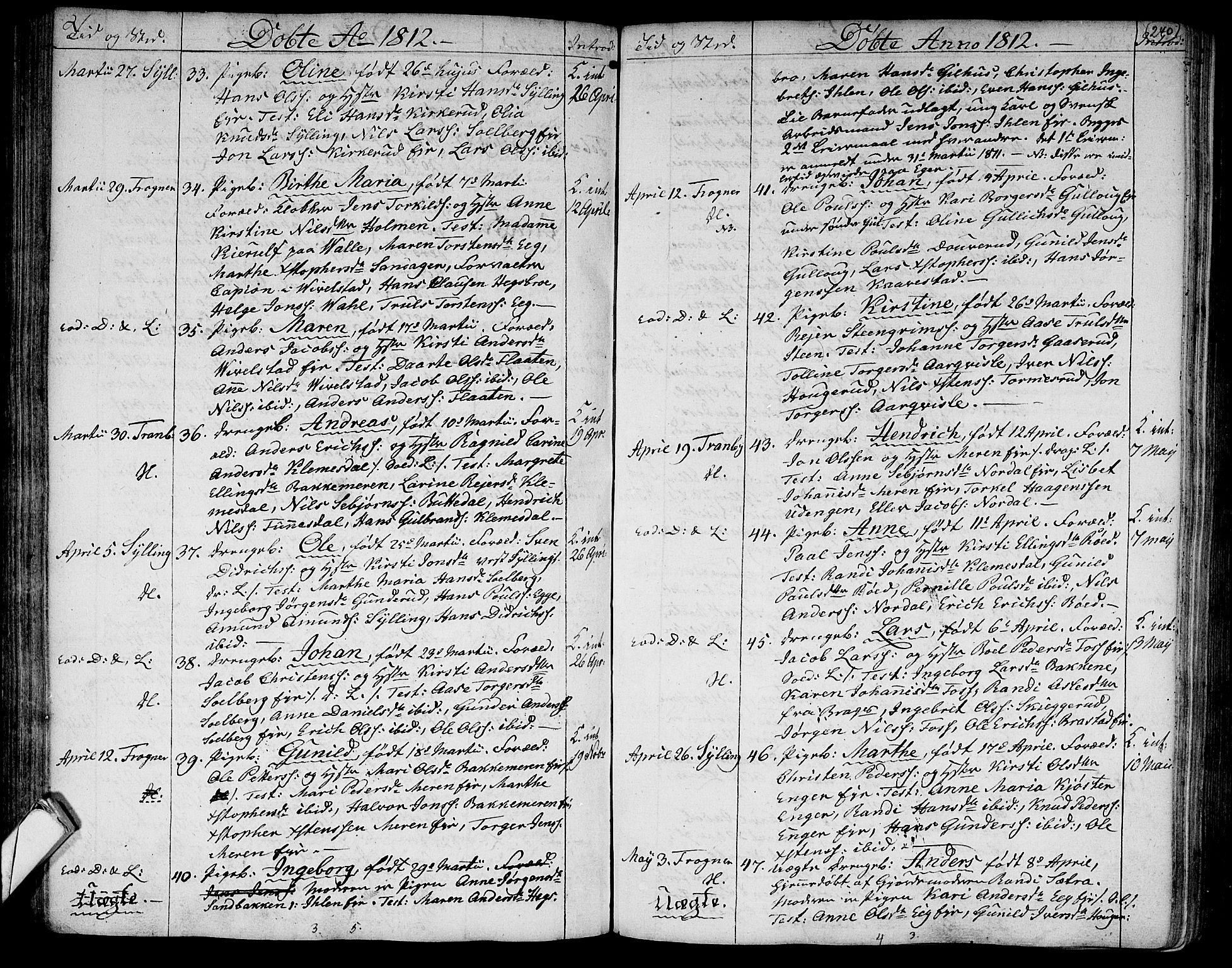 Lier kirkebøker, SAKO/A-230/F/Fa/L0007: Parish register (official) no. I 7, 1794-1813, p. 240