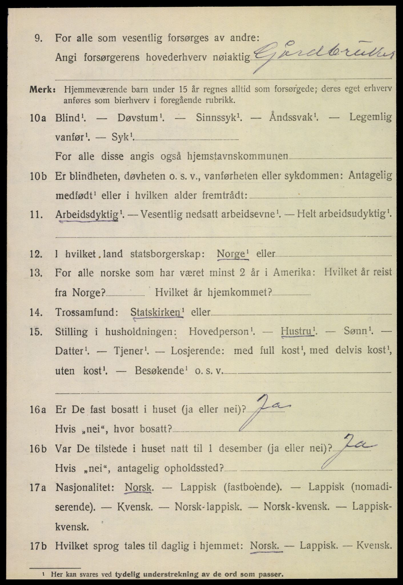 SAT, 1920 census for Nærøy, 1920, p. 3960