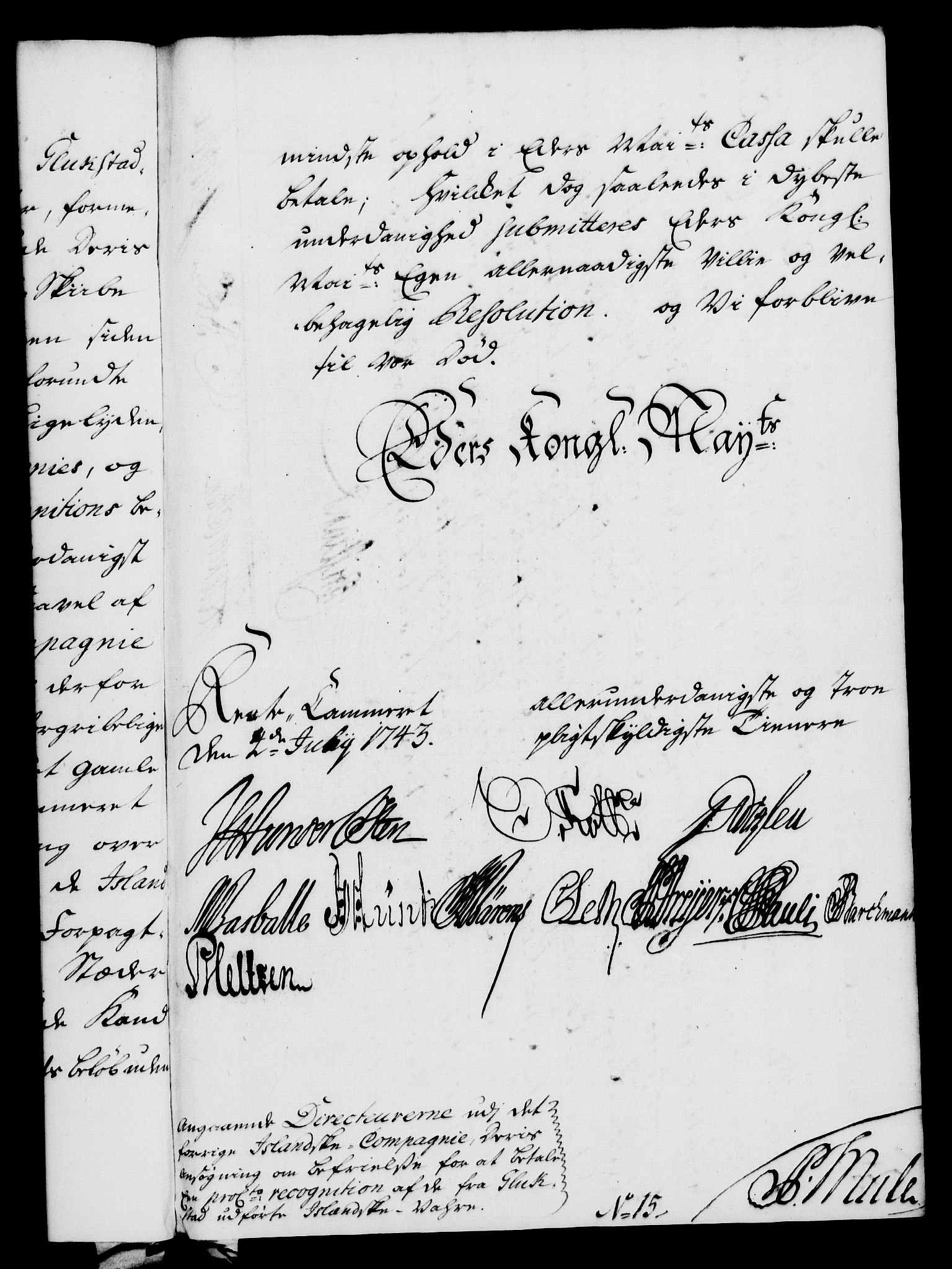 Rentekammeret, Kammerkanselliet, RA/EA-3111/G/Gf/Gfa/L0026: Norsk relasjons- og resolusjonsprotokoll (merket RK 52.26), 1743, p. 471