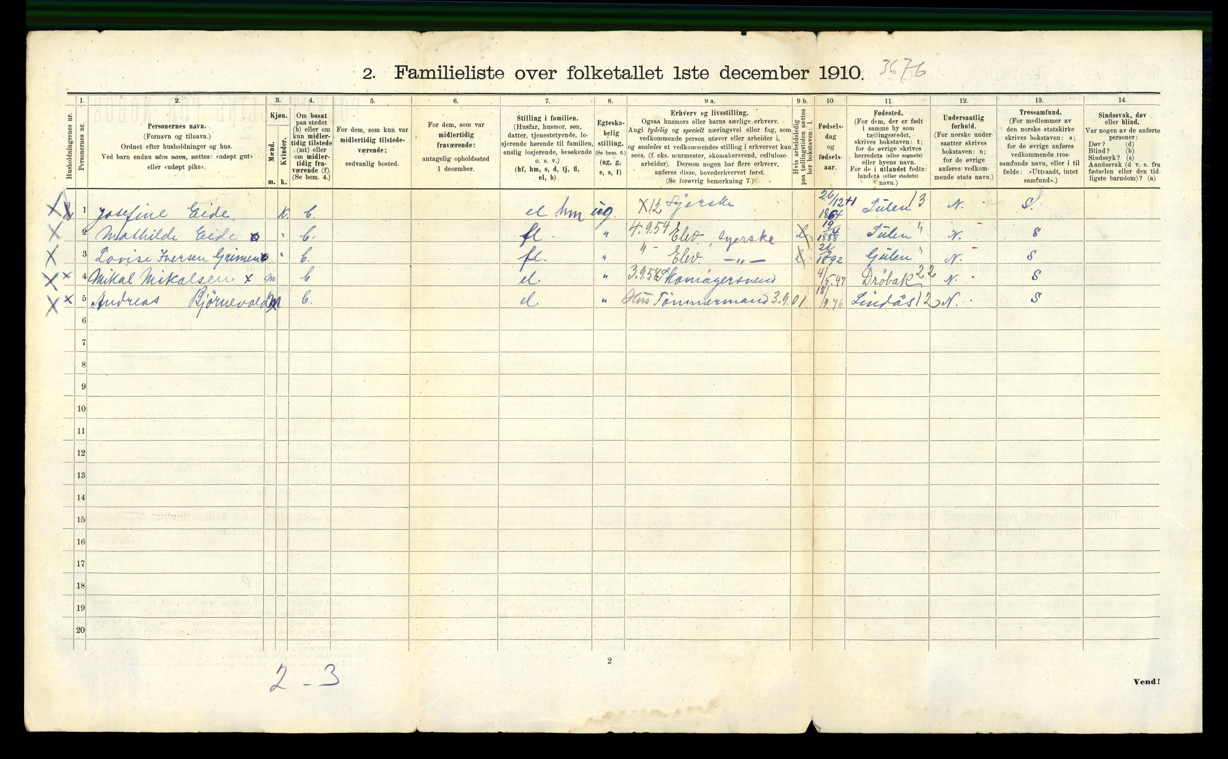 RA, 1910 census for Bergen, 1910, p. 19048