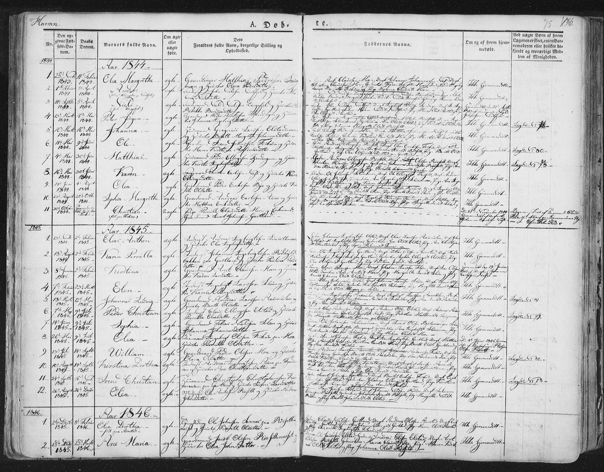 Ministerialprotokoller, klokkerbøker og fødselsregistre - Nord-Trøndelag, AV/SAT-A-1458/758/L0513: Parish register (official) no. 758A02 /3, 1839-1868, p. 75