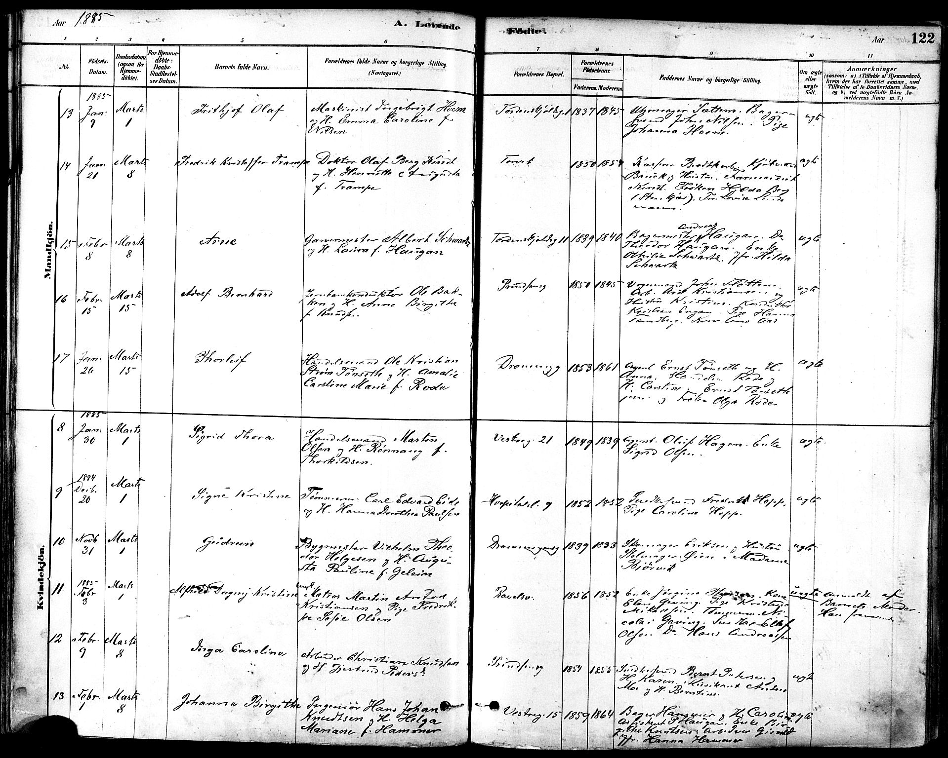 Ministerialprotokoller, klokkerbøker og fødselsregistre - Sør-Trøndelag, AV/SAT-A-1456/601/L0057: Parish register (official) no. 601A25, 1877-1891, p. 122