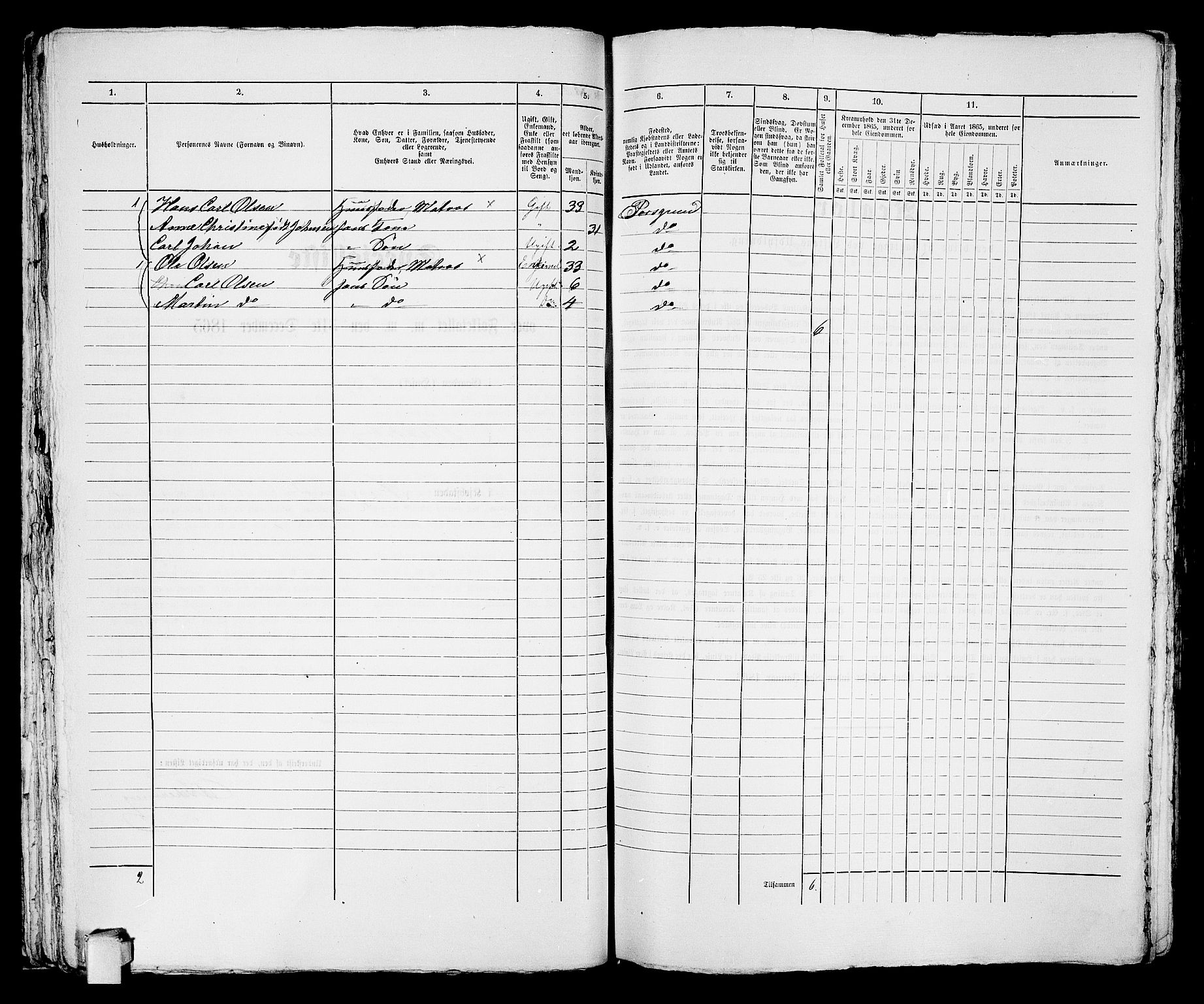 RA, 1865 census for Porsgrunn, 1865, p. 59