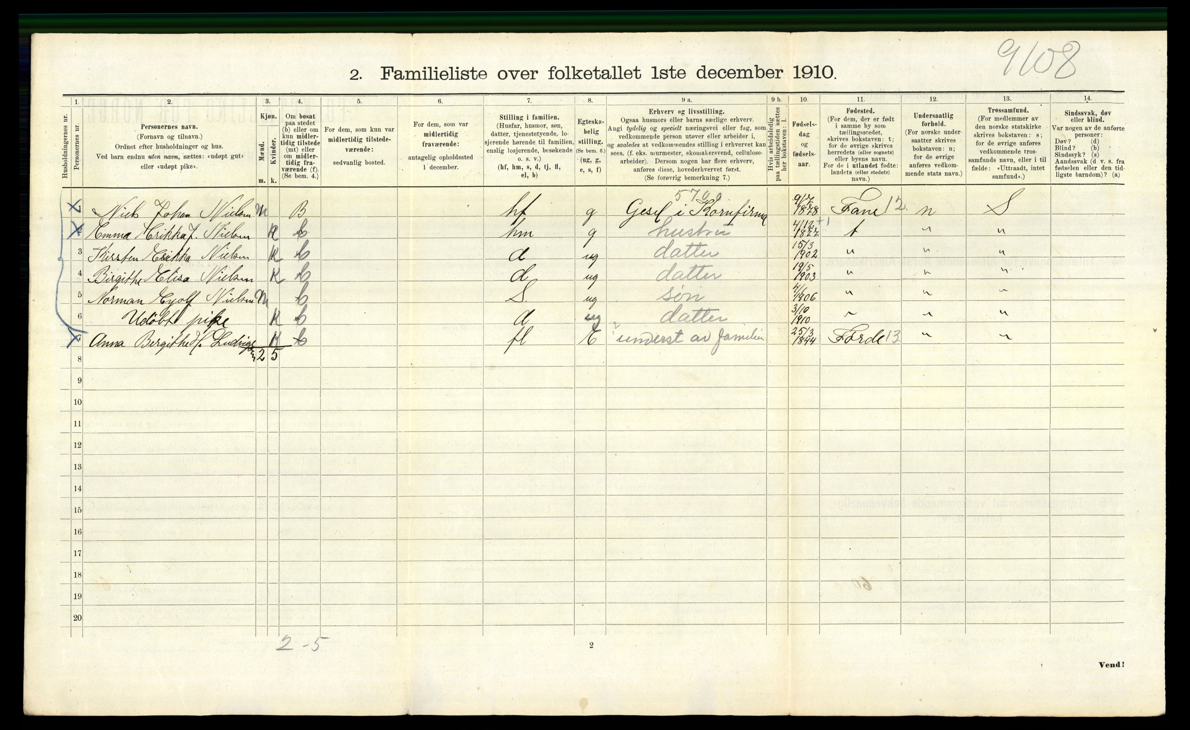 RA, 1910 census for Bergen, 1910, p. 39272