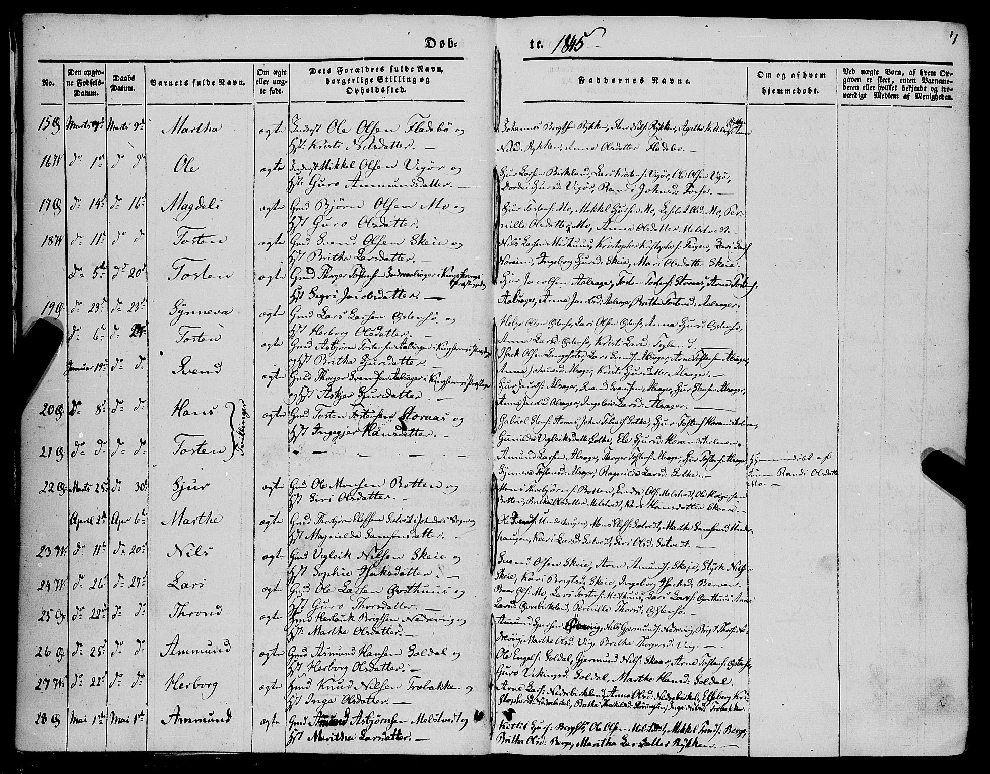 Kvam sokneprestembete, SAB/A-76201/H/Haa: Parish register (official) no. A 8, 1844-1863, p. 7