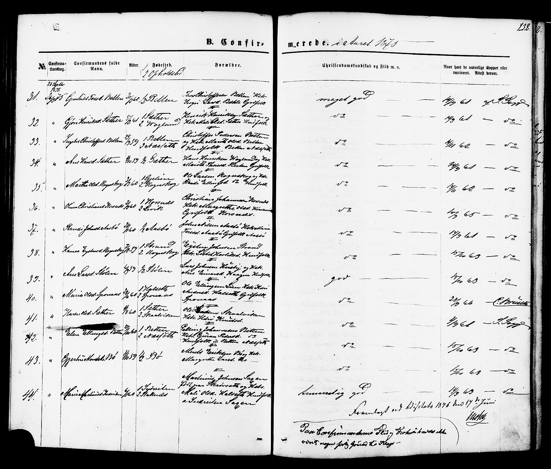 Ministerialprotokoller, klokkerbøker og fødselsregistre - Møre og Romsdal, AV/SAT-A-1454/576/L0884: Parish register (official) no. 576A02, 1865-1879, p. 132