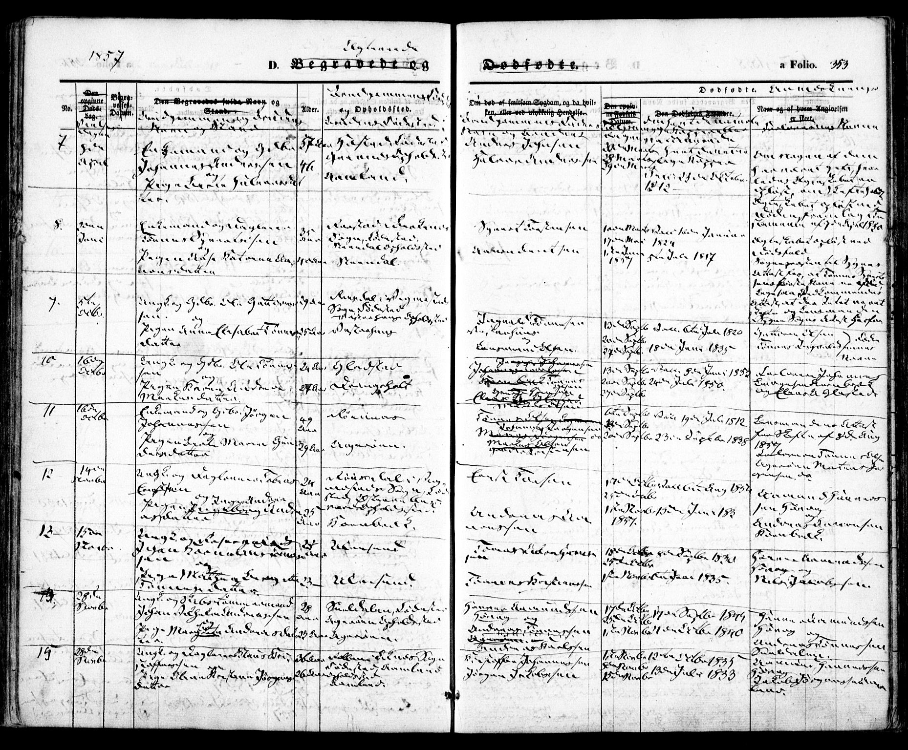 Høvåg sokneprestkontor, SAK/1111-0025/F/Fa/L0003: Parish register (official) no. A 3, 1843-1858, p. 353