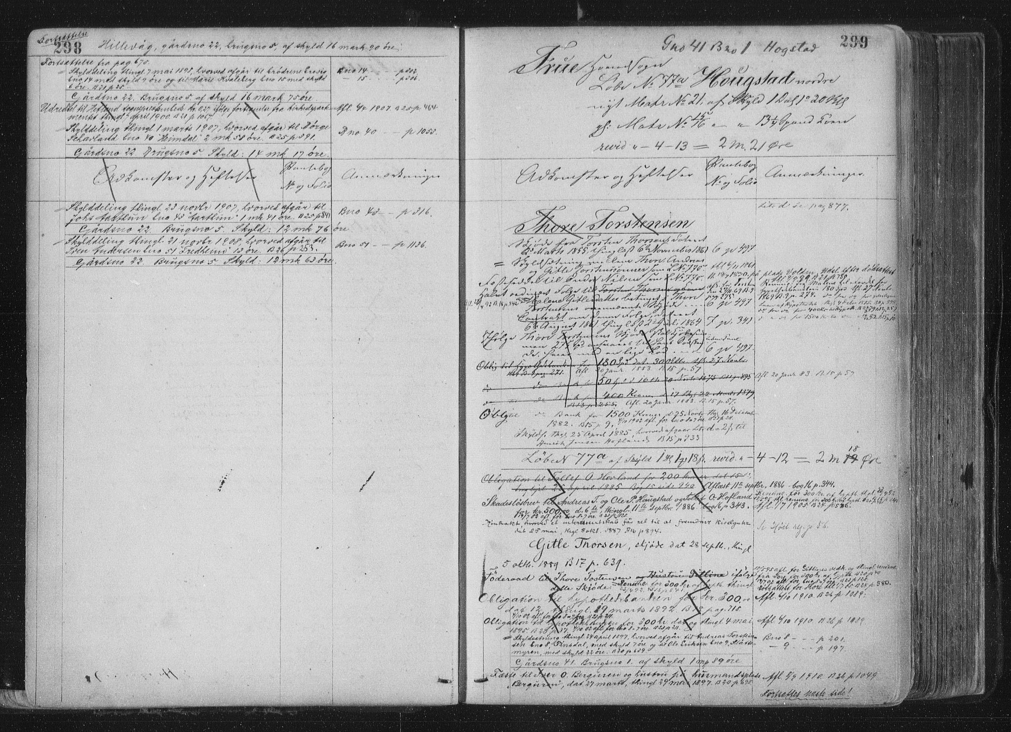 Jæren sorenskriveri, SAST/A-100310/01/4/41/41ABB/L0001: Mortgage register no. 41 ABB1, 1898, p. 298-299