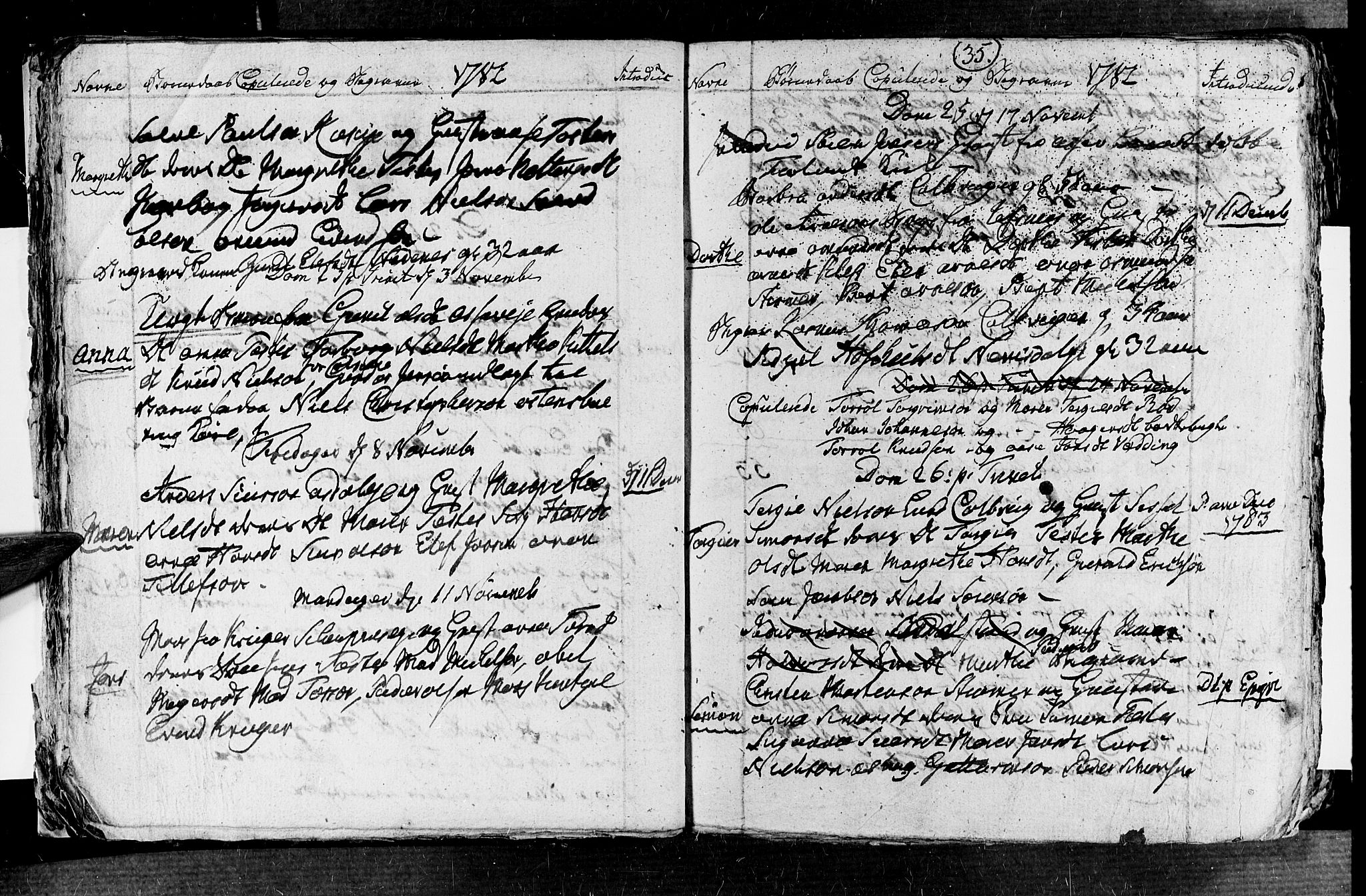Øyestad sokneprestkontor, SAK/1111-0049/F/Fb/L0001: Parish register (copy) no. B 1, 1780-1794, p. 35