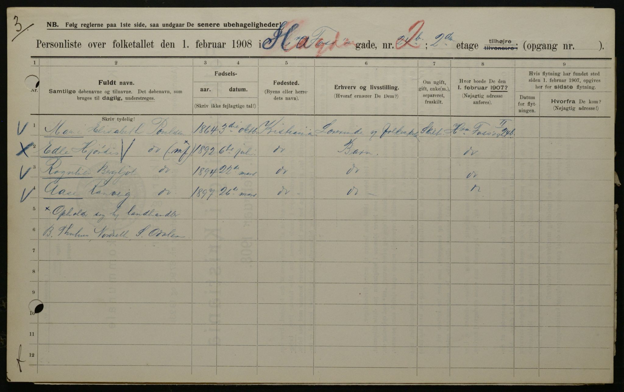 OBA, Municipal Census 1908 for Kristiania, 1908, p. 38803