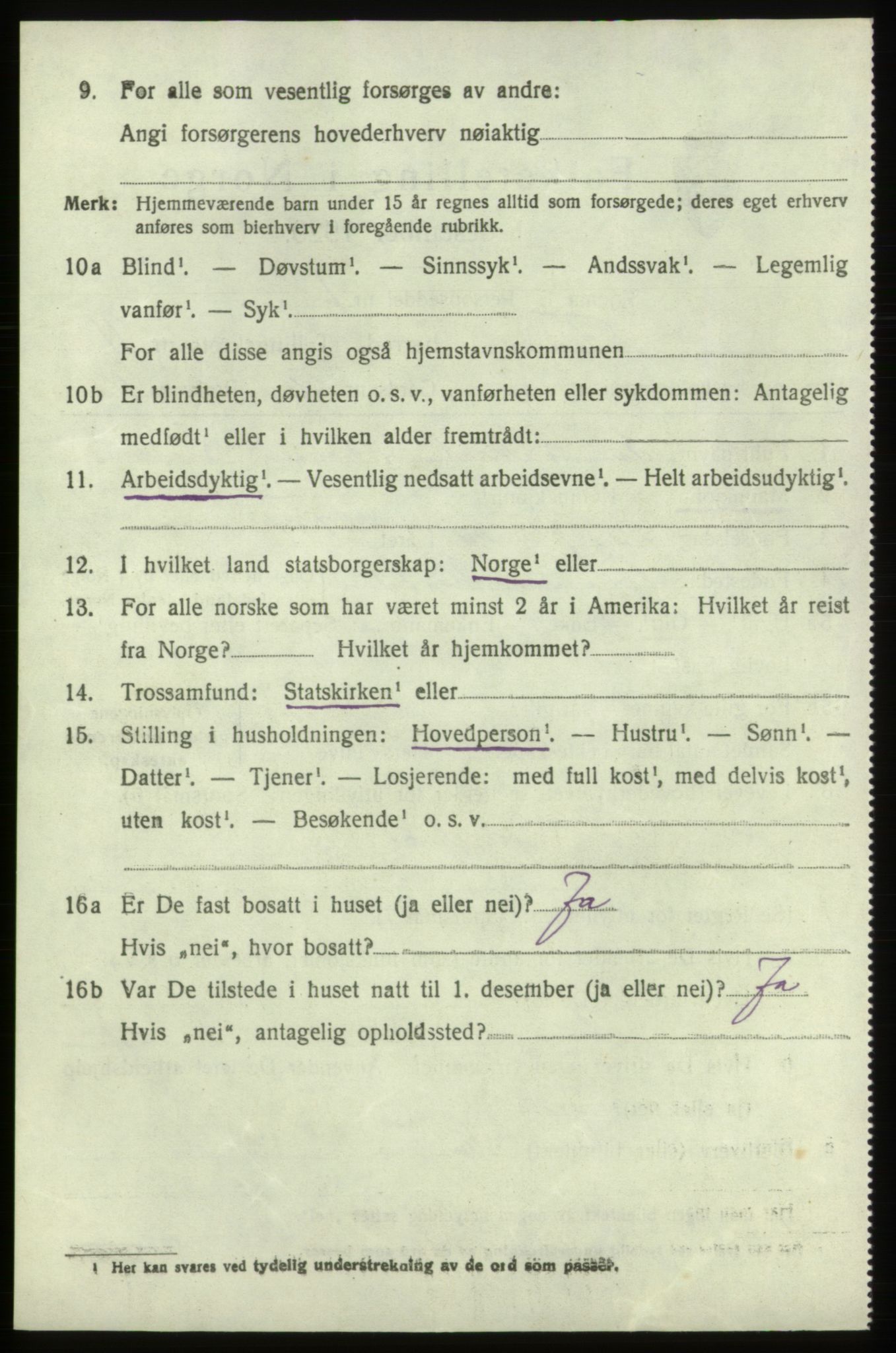 SAB, 1920 census for Fitjar, 1920, p. 4317