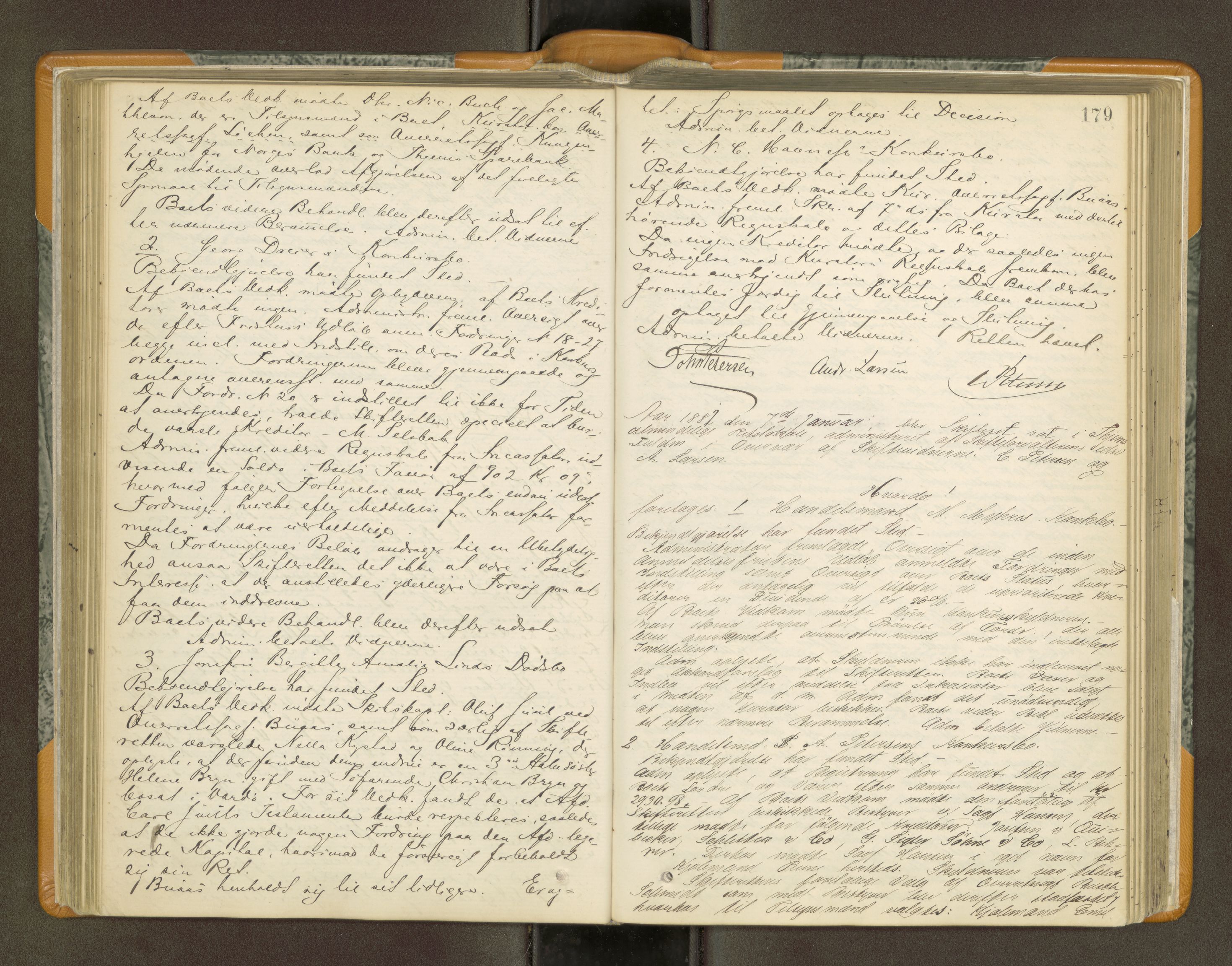 Trondheim byfogd, AV/SAT-A-0003/1/3/3B/L0009: Skiftebehandlingsprotokoll (u/ register) U, 1879-1884, p. 179