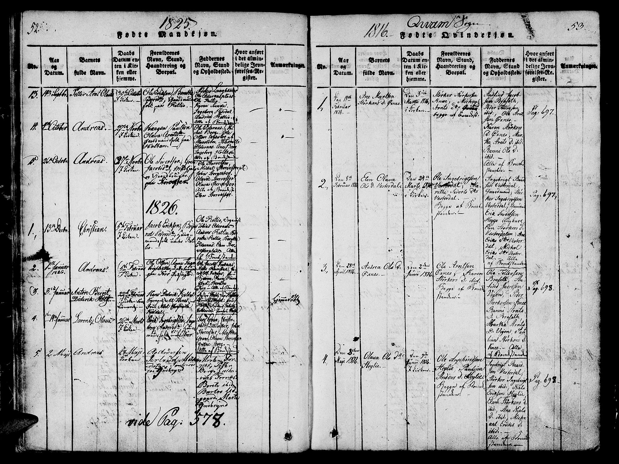 Ministerialprotokoller, klokkerbøker og fødselsregistre - Nord-Trøndelag, AV/SAT-A-1458/746/L0441: Parish register (official) no. 746A03 /1, 1816-1827, p. 52-53