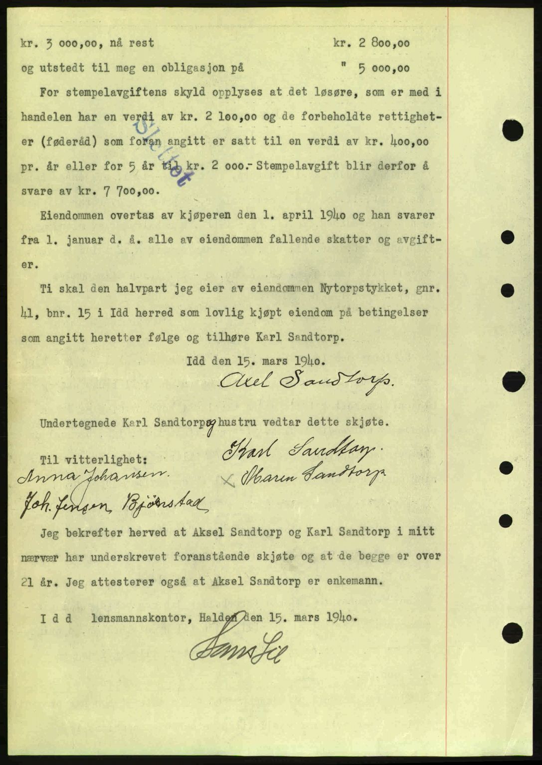 Idd og Marker sorenskriveri, AV/SAO-A-10283/G/Gb/Gbb/L0005: Mortgage book no. A5, 1941-1943, Diary no: : 458/1942