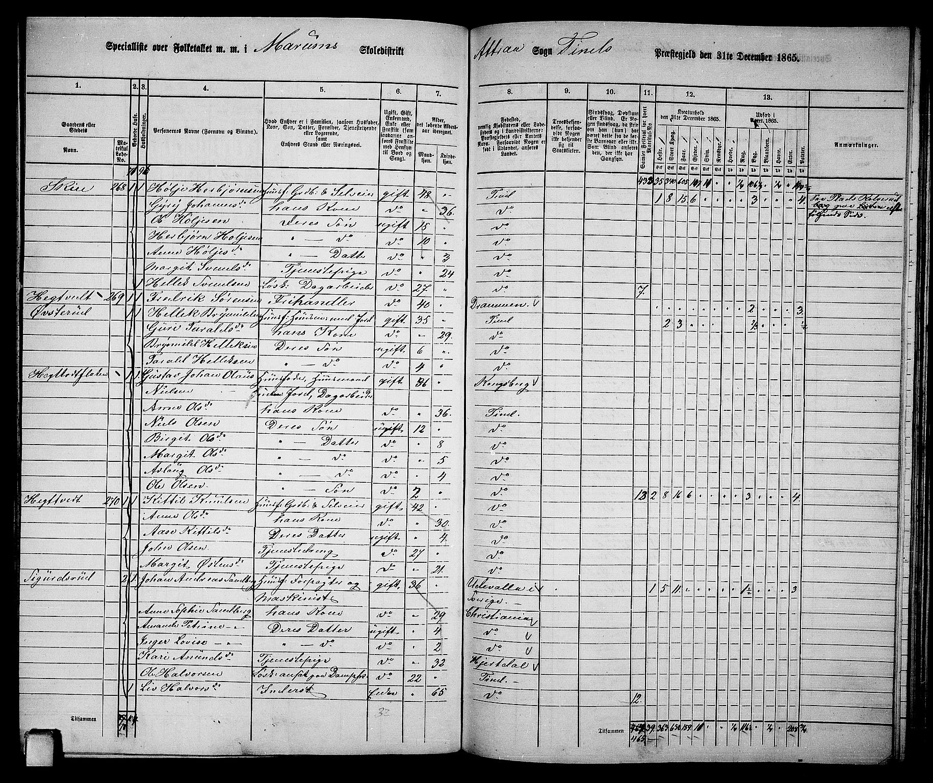 RA, 1865 census for Tinn, 1865, p. 78