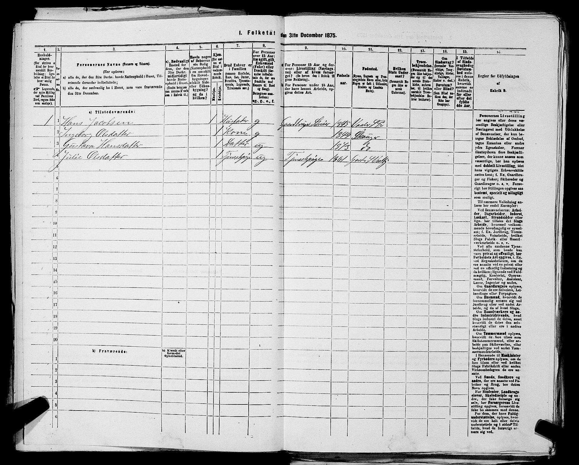 RA, 1875 census for 0137P Våler, 1875, p. 420