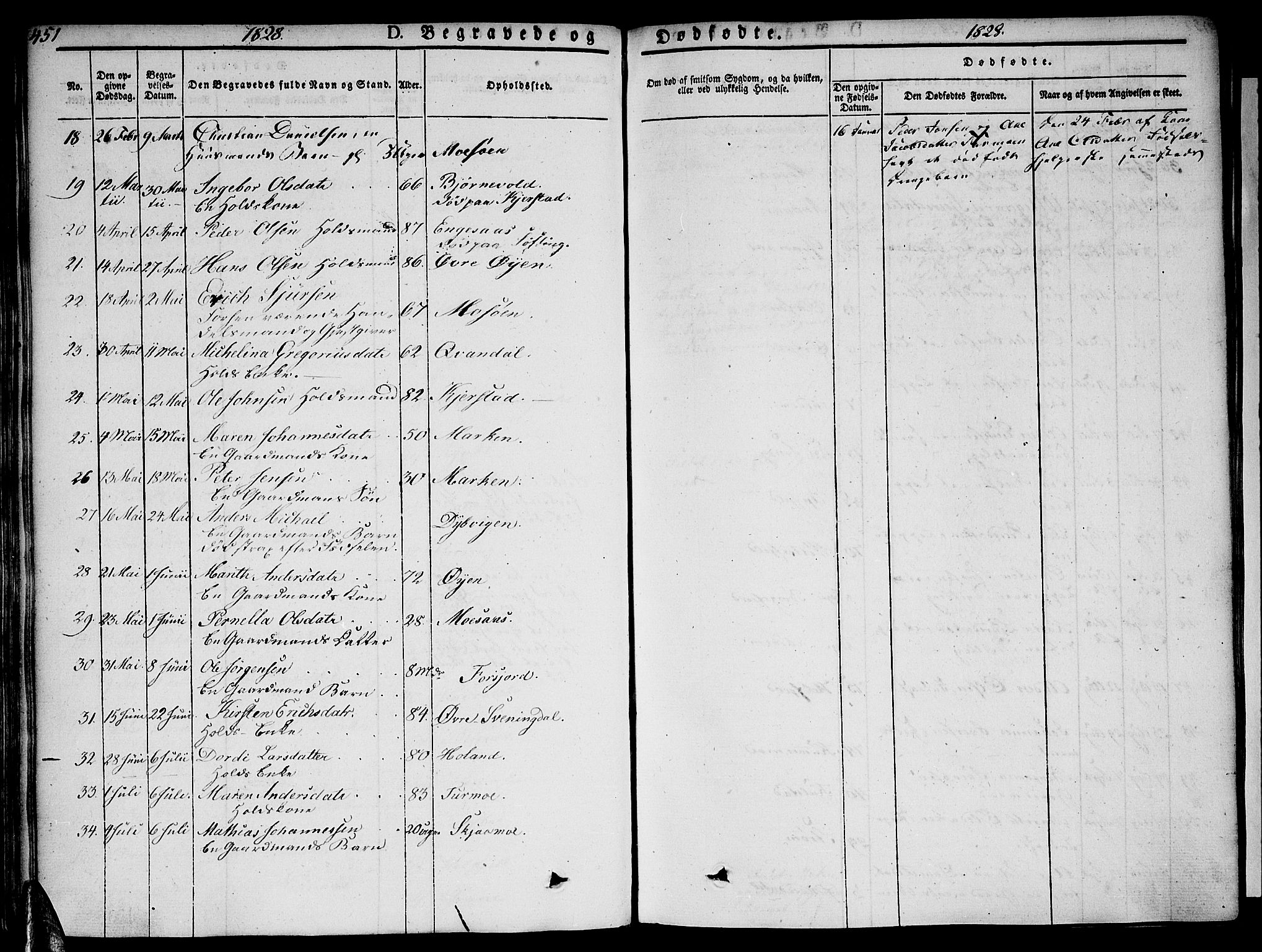 Ministerialprotokoller, klokkerbøker og fødselsregistre - Nordland, AV/SAT-A-1459/820/L0290: Parish register (official) no. 820A11, 1826-1845, p. 451