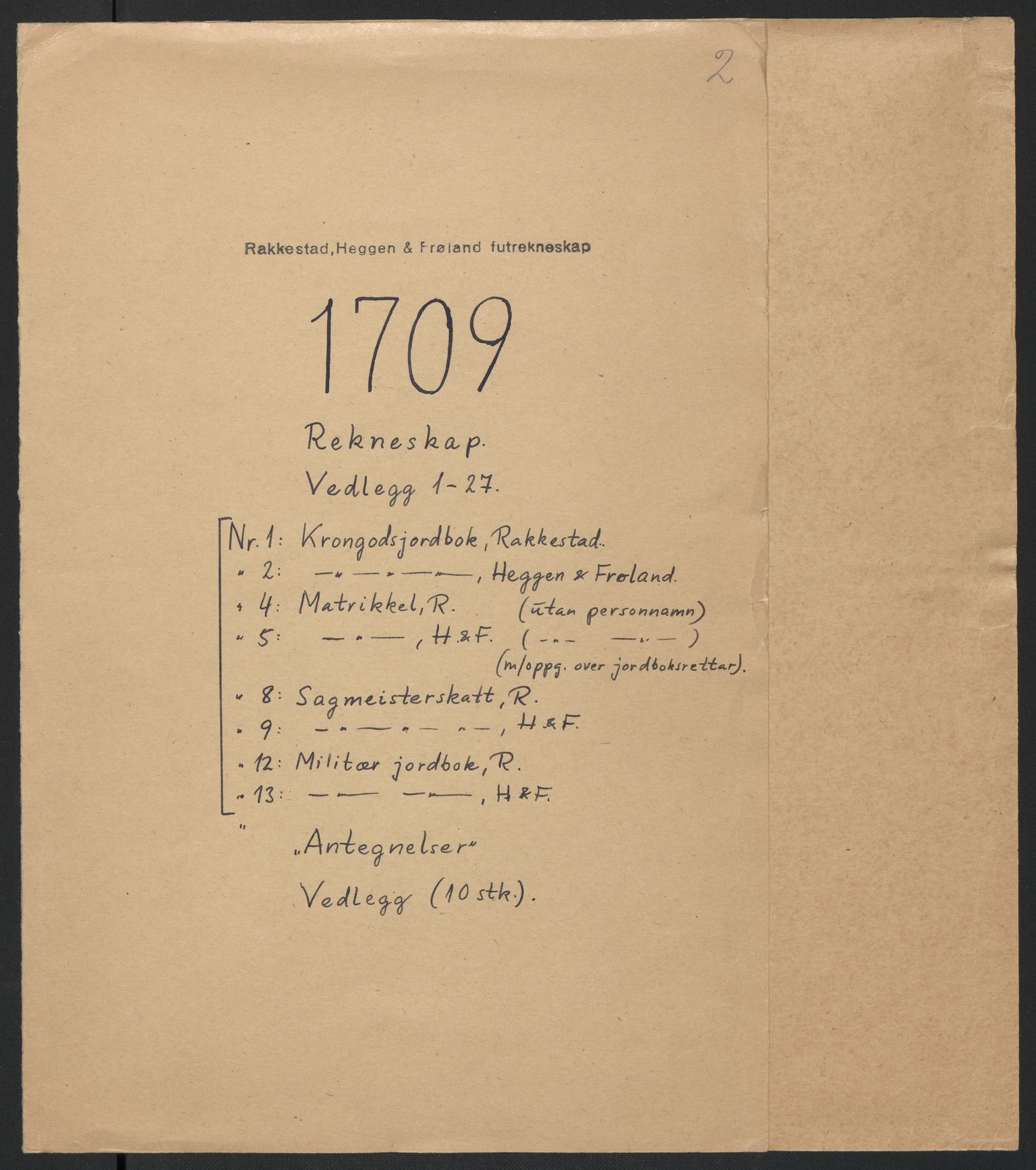 Rentekammeret inntil 1814, Reviderte regnskaper, Fogderegnskap, AV/RA-EA-4092/R07/L0301: Fogderegnskap Rakkestad, Heggen og Frøland, 1709, p. 3