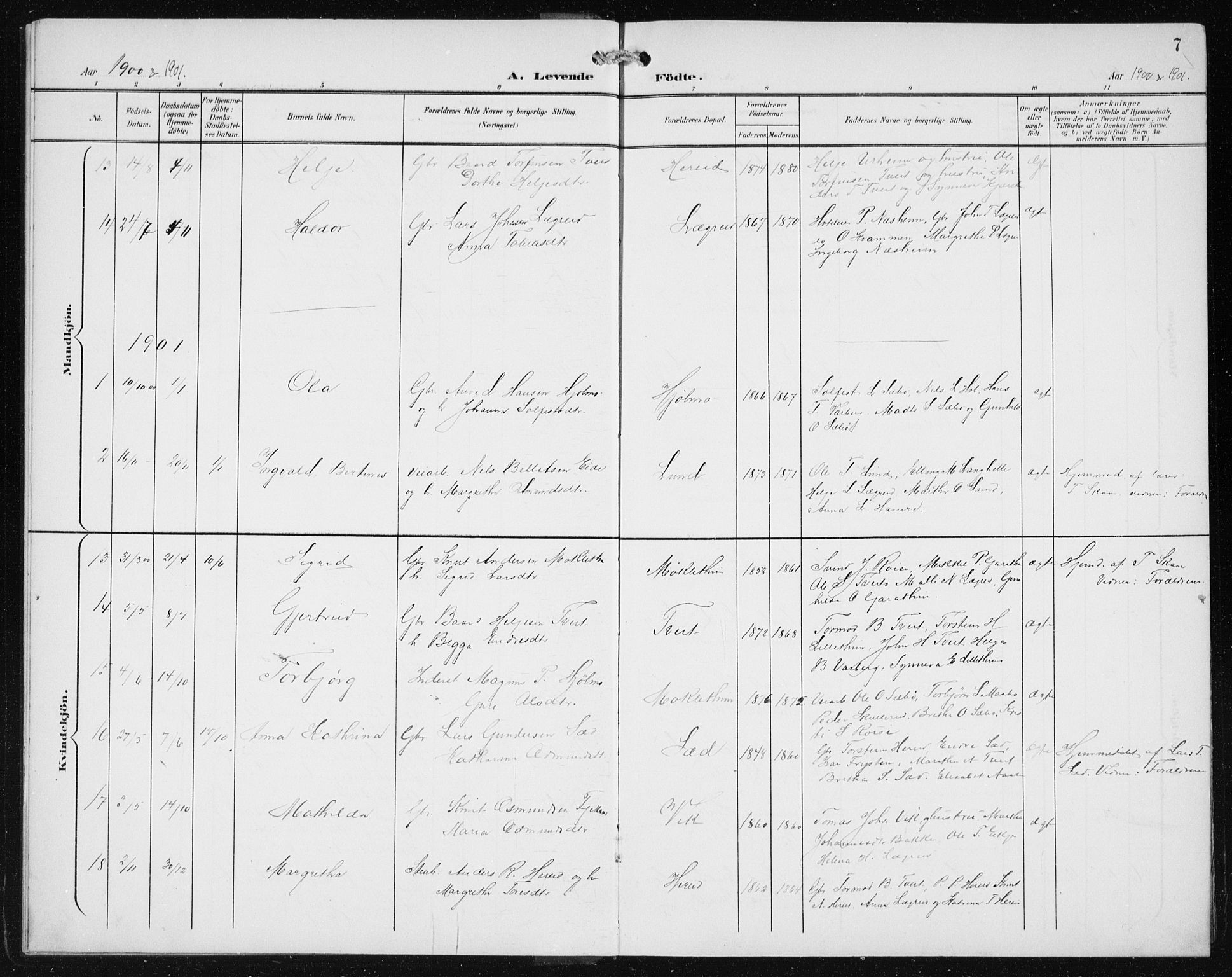 Ullensvang sokneprestembete, SAB/A-78701/H/Hab: Parish register (copy) no. C  3, 1899-1932, p. 7