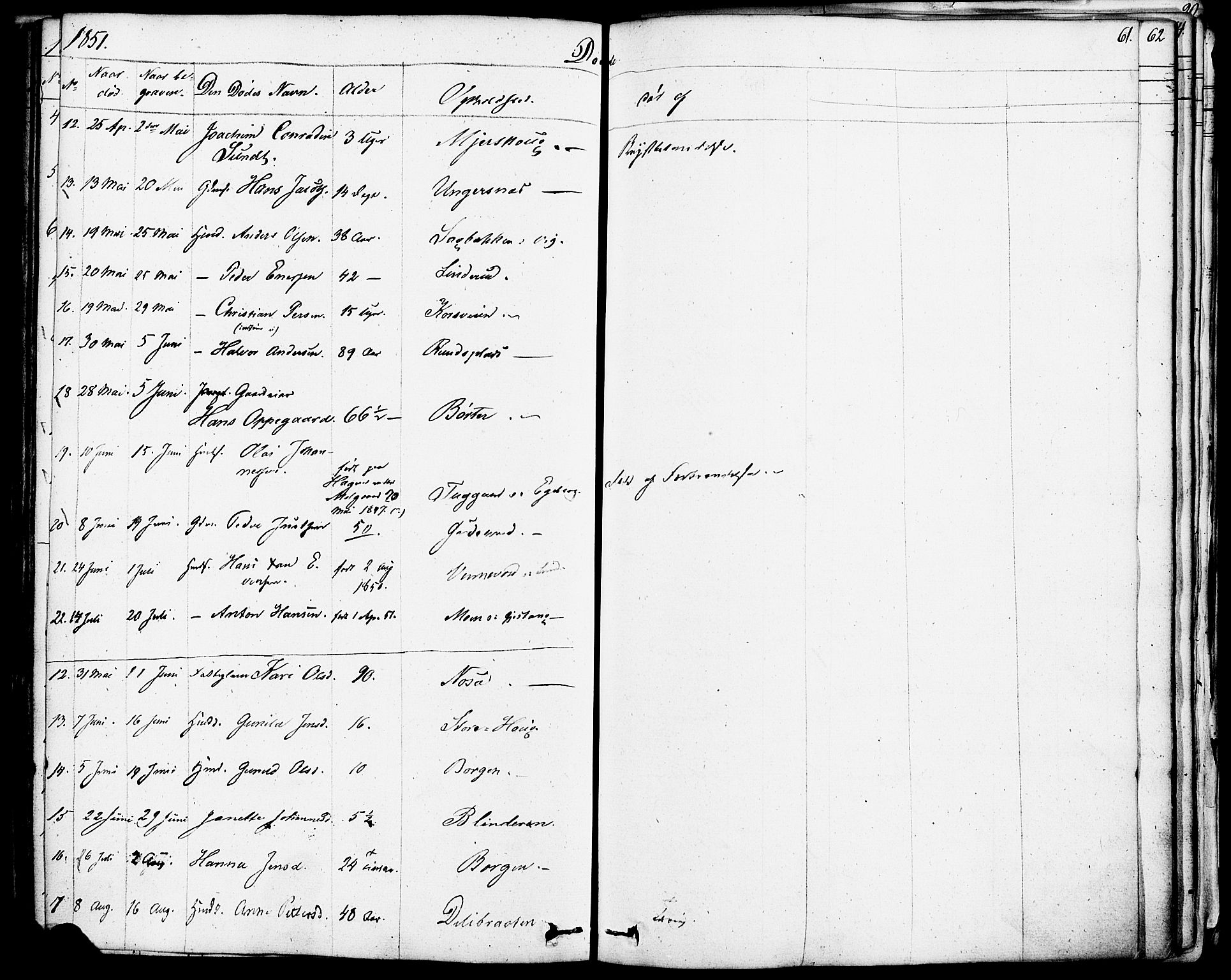 Enebakk prestekontor Kirkebøker, SAO/A-10171c/F/Fa/L0013: Parish register (official) no. I 13, 1832-1882, p. 61