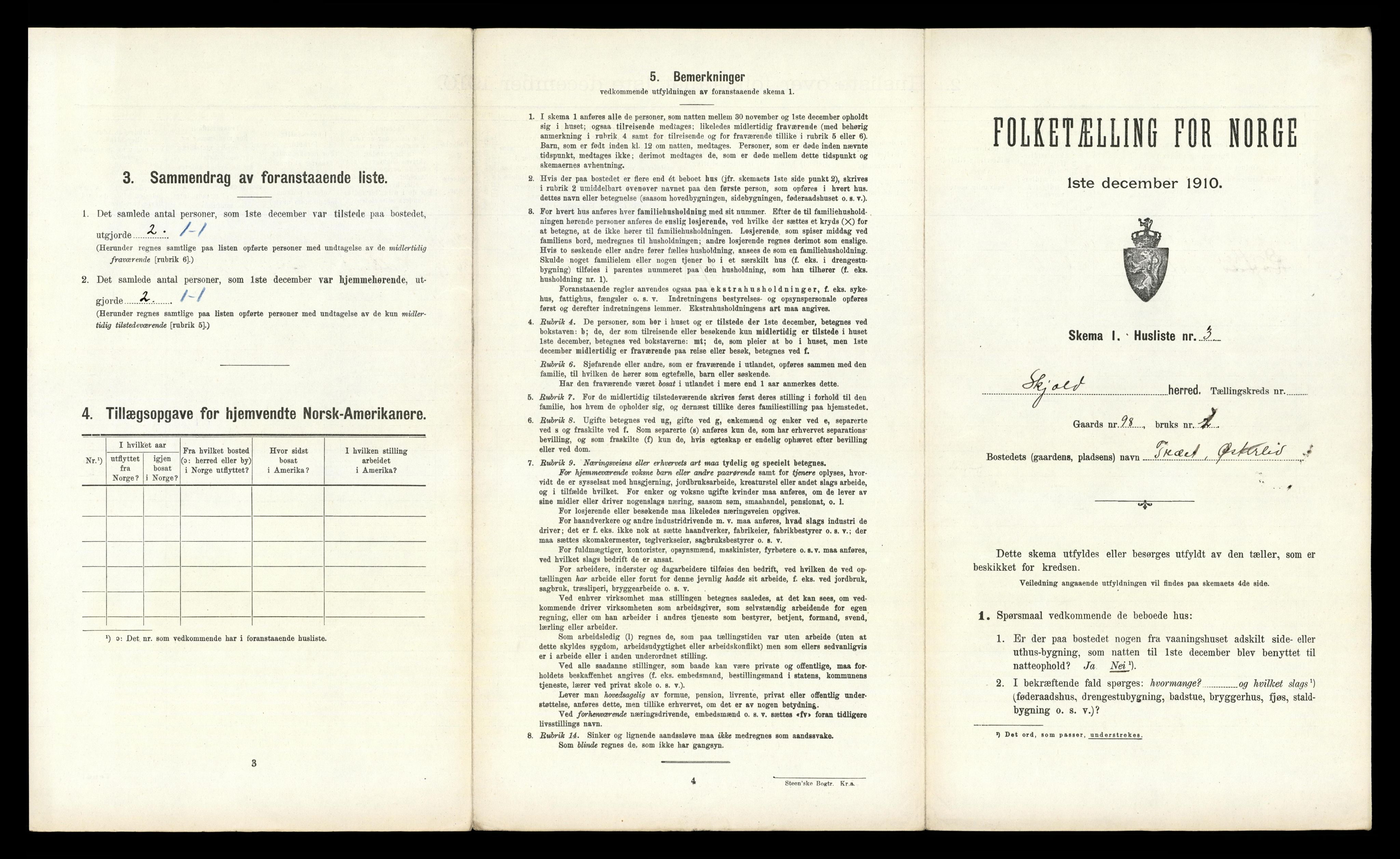 RA, 1910 census for Skjold, 1910, p. 720