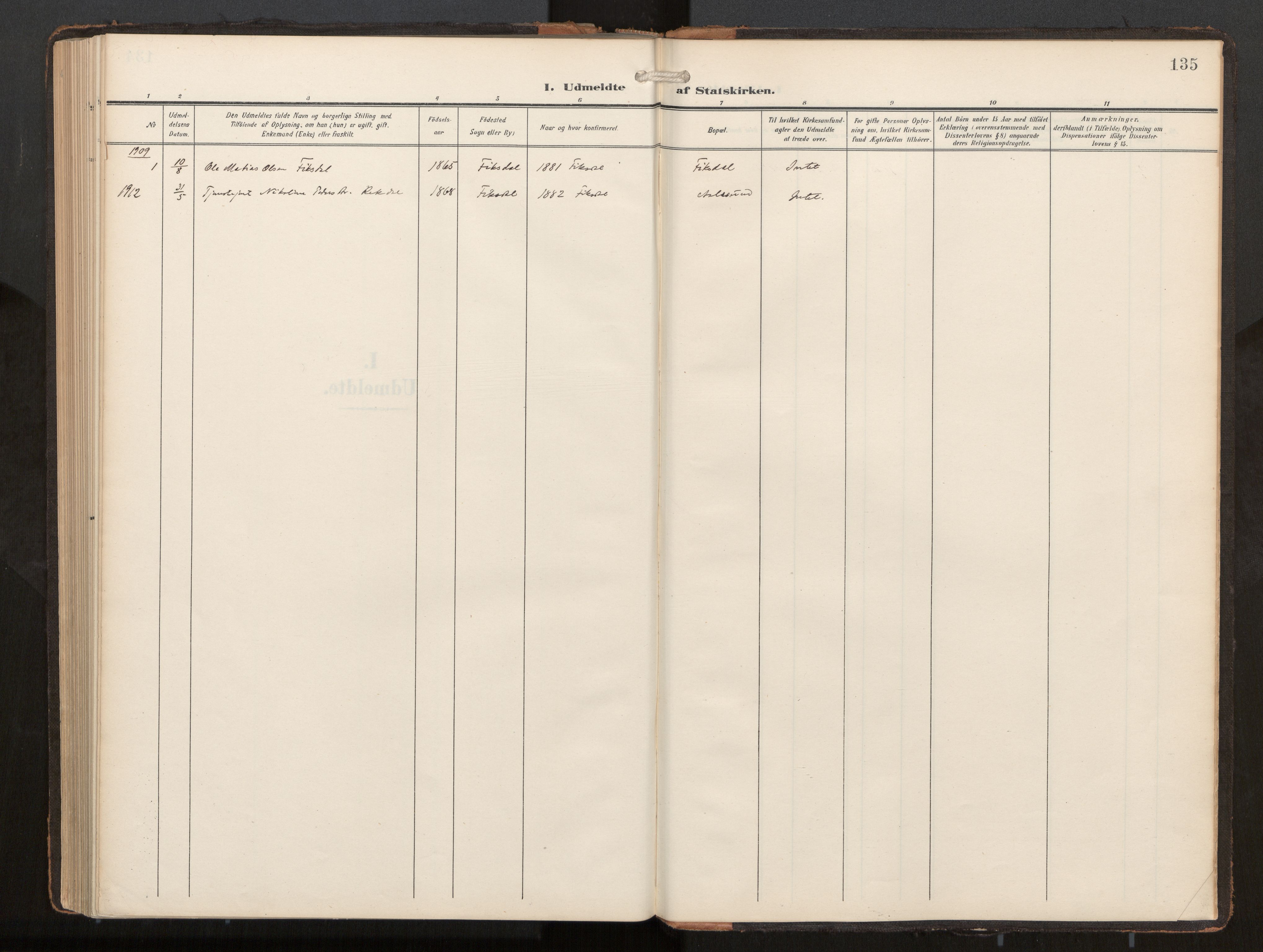 Ministerialprotokoller, klokkerbøker og fødselsregistre - Møre og Romsdal, AV/SAT-A-1454/540/L0540b: Parish register (official) no. 540A03, 1909-1932, p. 135