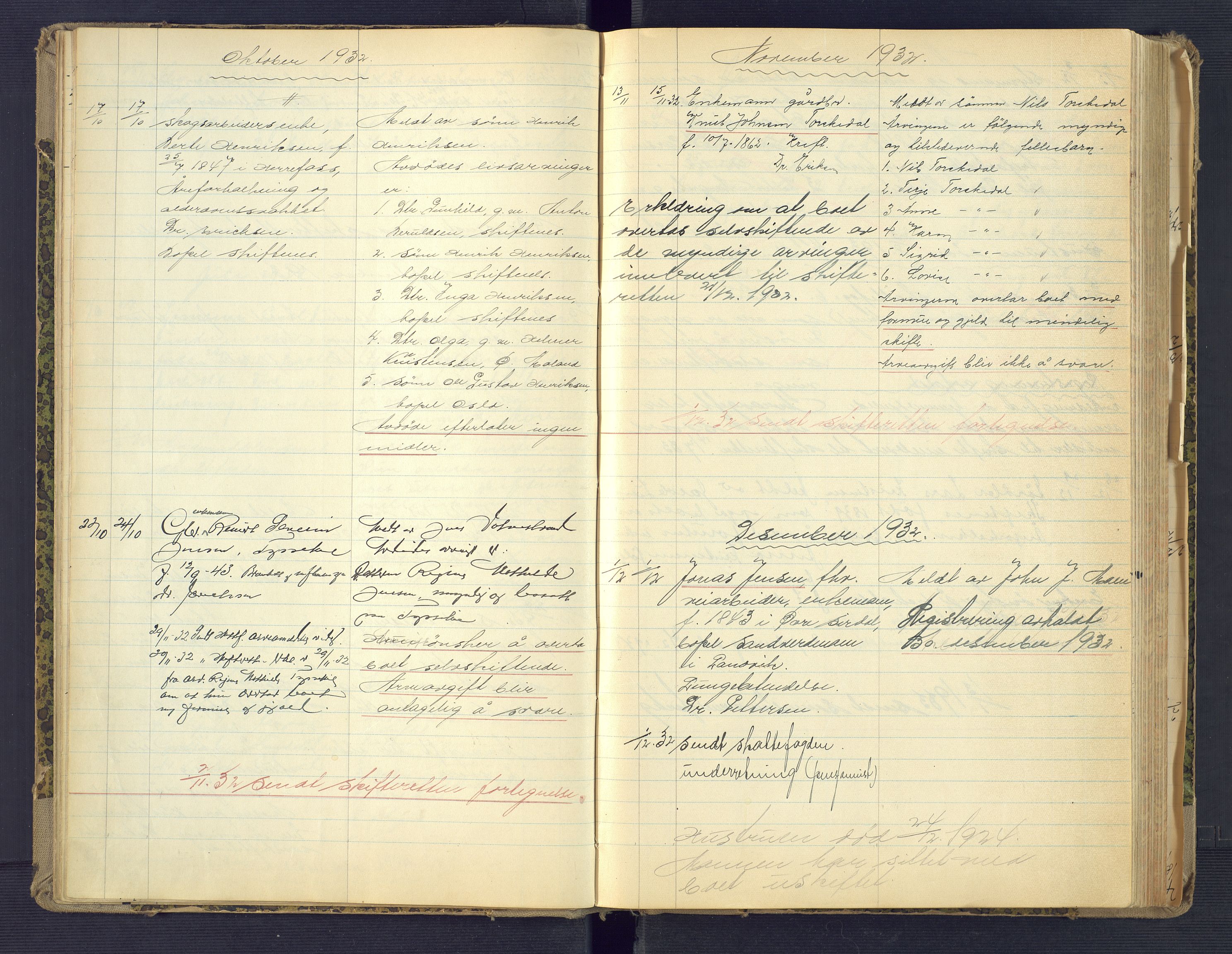 Landvik og Fjære lensmannskontor, AV/SAK-1241-0027/F/Fe/L0003: Anmeldte dødsfall nr 32, 1926-1935