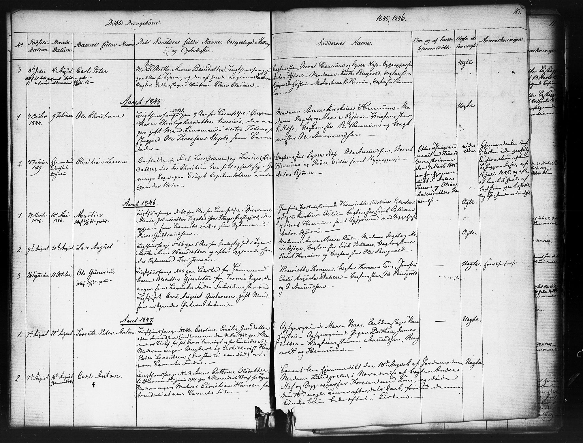 Kristiania tukthusprest Kirkebøker, SAO/A-10881/F/Fa/L0003: Parish register (official) no. 3, 1831-1865, p. 10