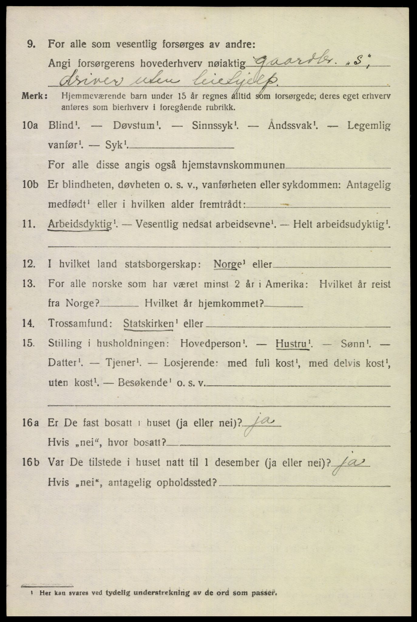 SAK, 1920 census for Herad, 1920, p. 1733