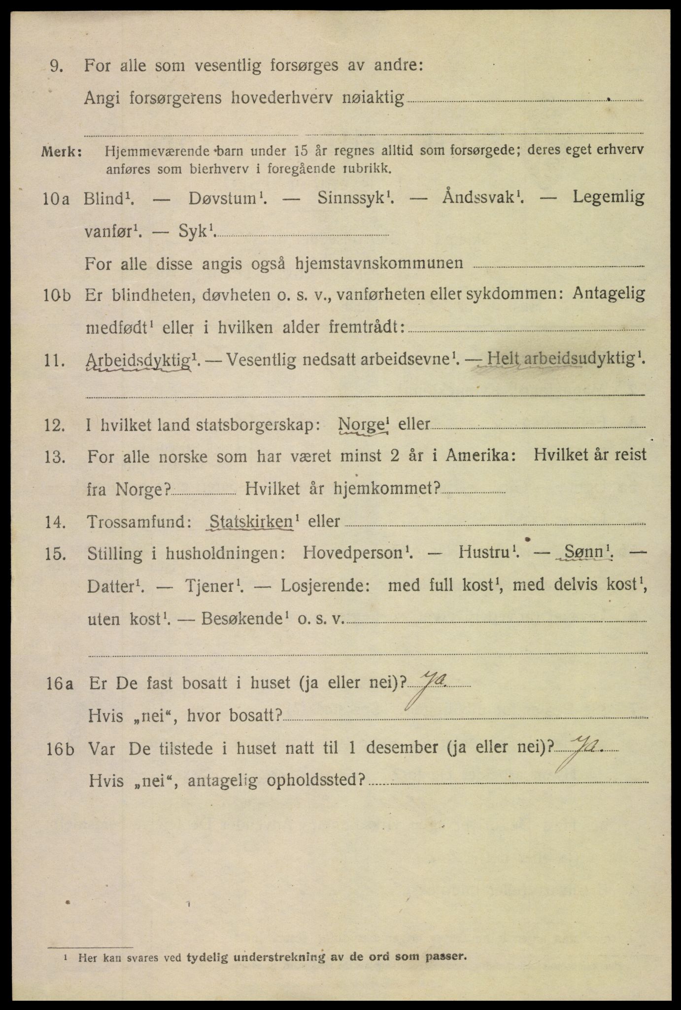 SAK, 1920 census for Grimstad, 1920, p. 3306