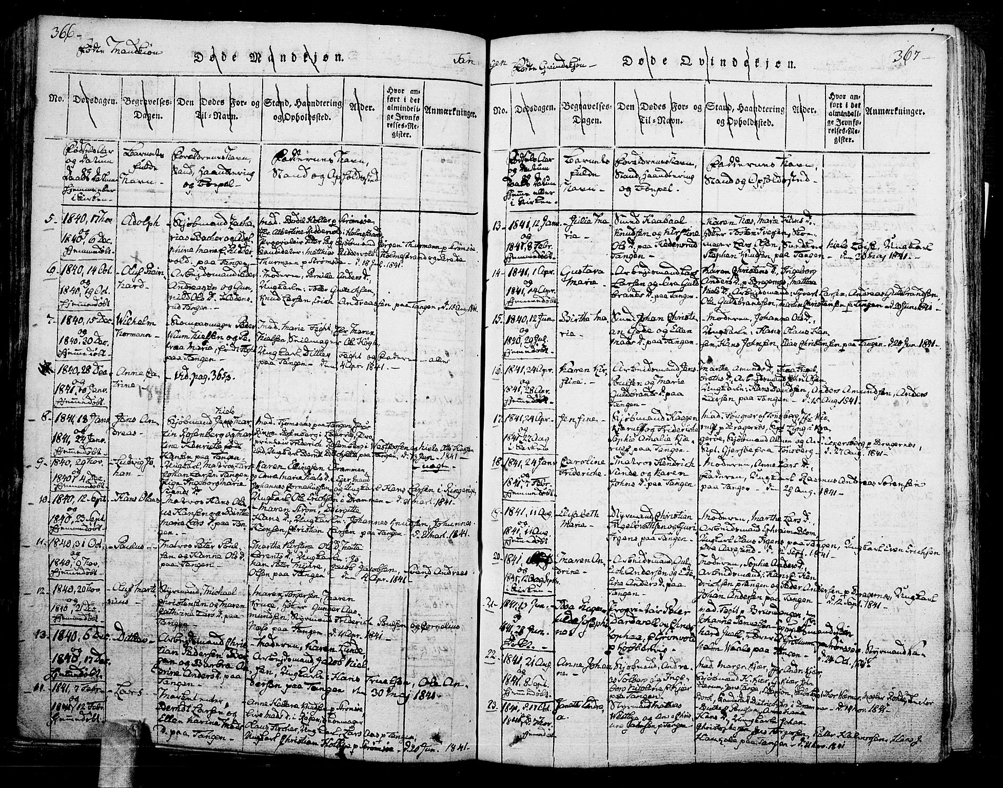 Skoger kirkebøker, AV/SAKO-A-59/F/Fa/L0002: Parish register (official) no. I 2 /2, 1814-1842, p. 366-367