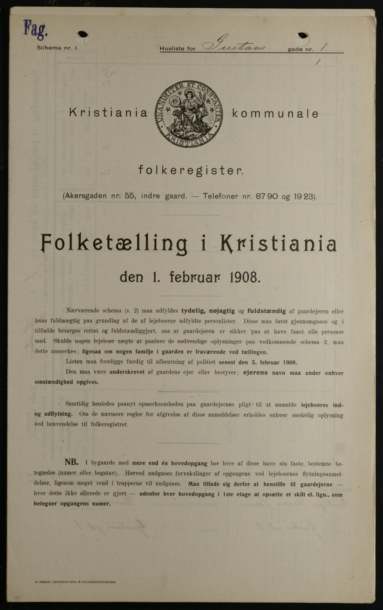 OBA, Municipal Census 1908 for Kristiania, 1908, p. 29299