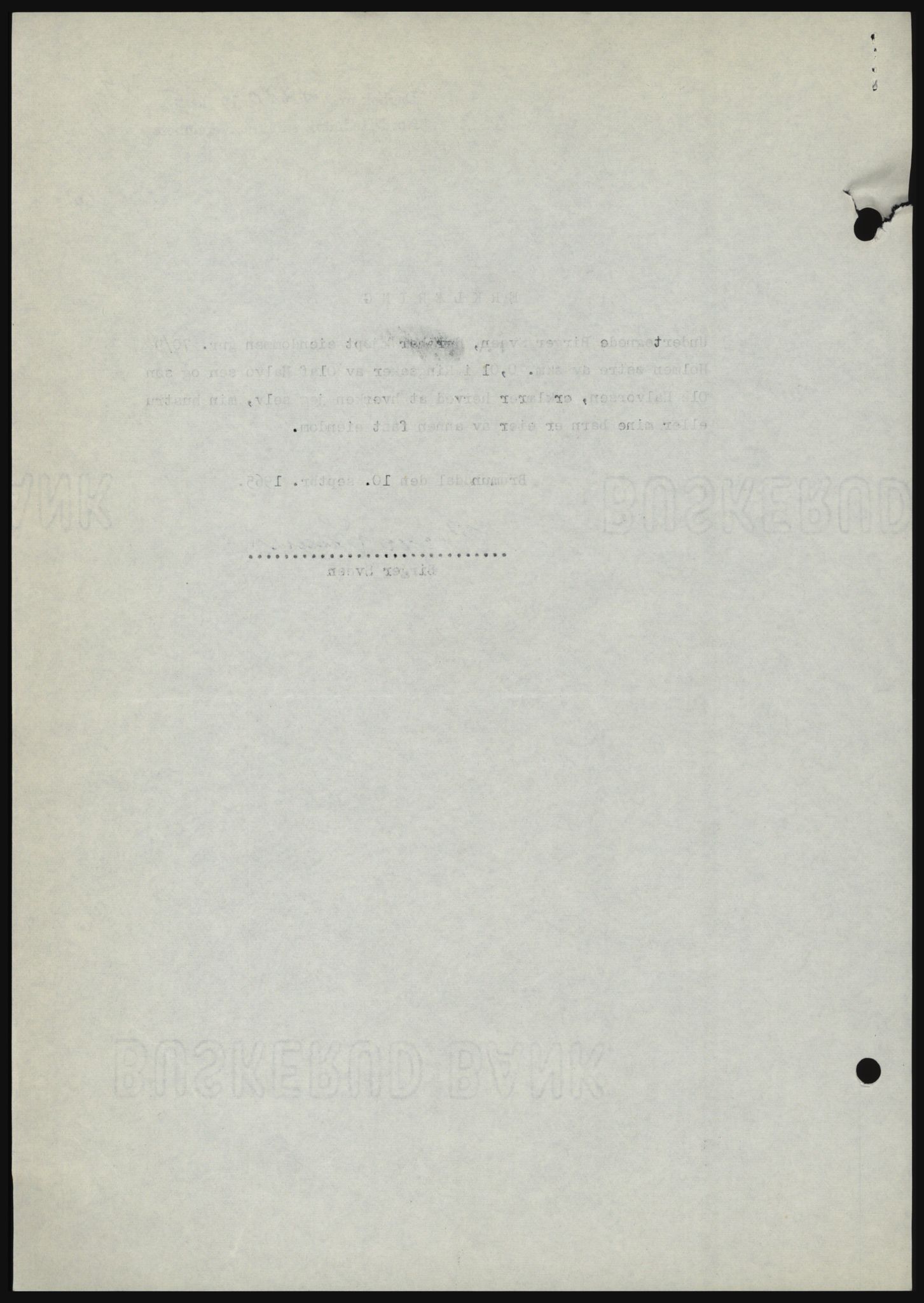 Nord-Hedmark sorenskriveri, SAH/TING-012/H/Hc/L0022: Mortgage book no. 22, 1965-1965, Diary no: : 4270/1965